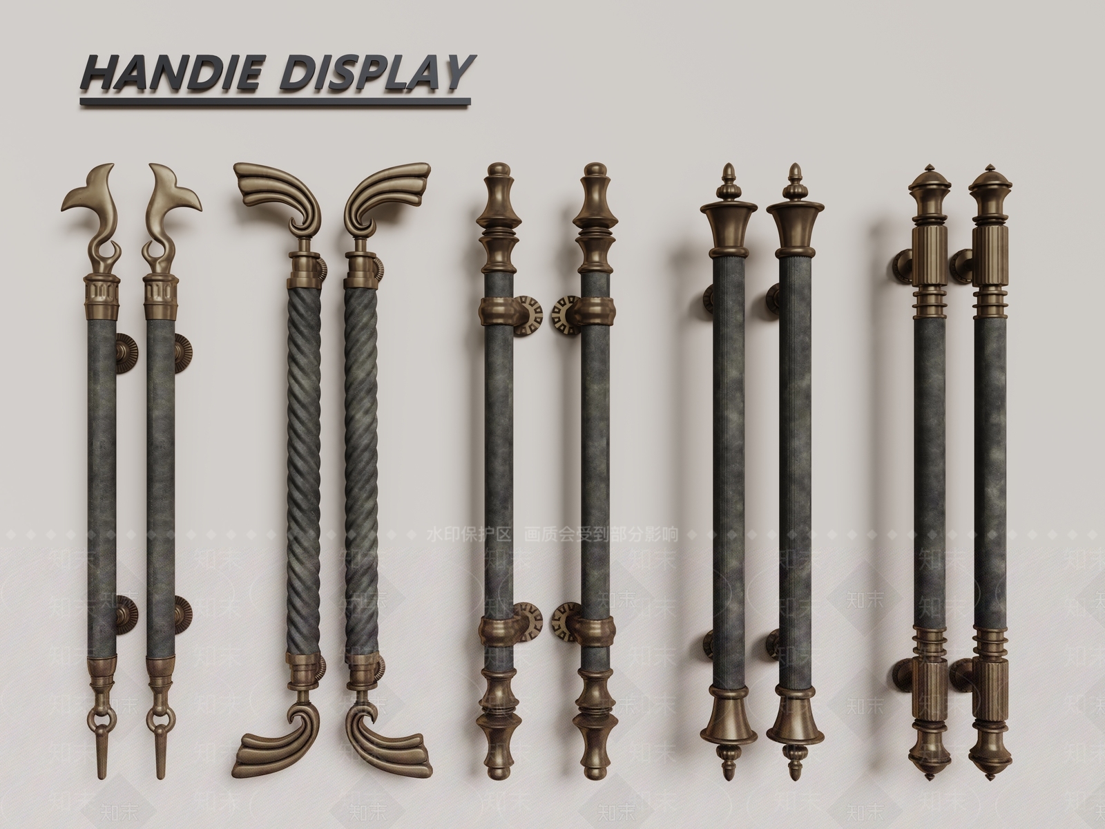 法式欧式拉手3D模型下载【ID:1191458661】
