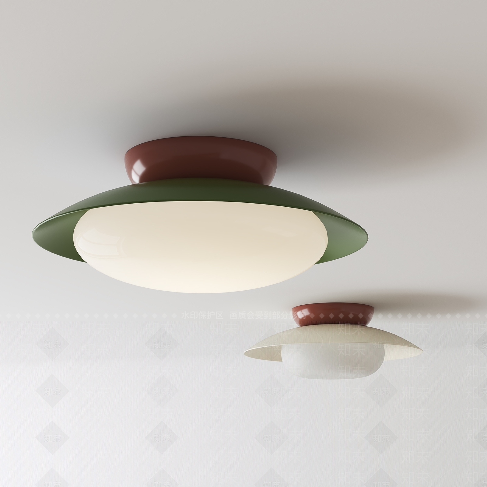 现代奶油儿童房吸顶灯3D模型下载【ID:1191459371】