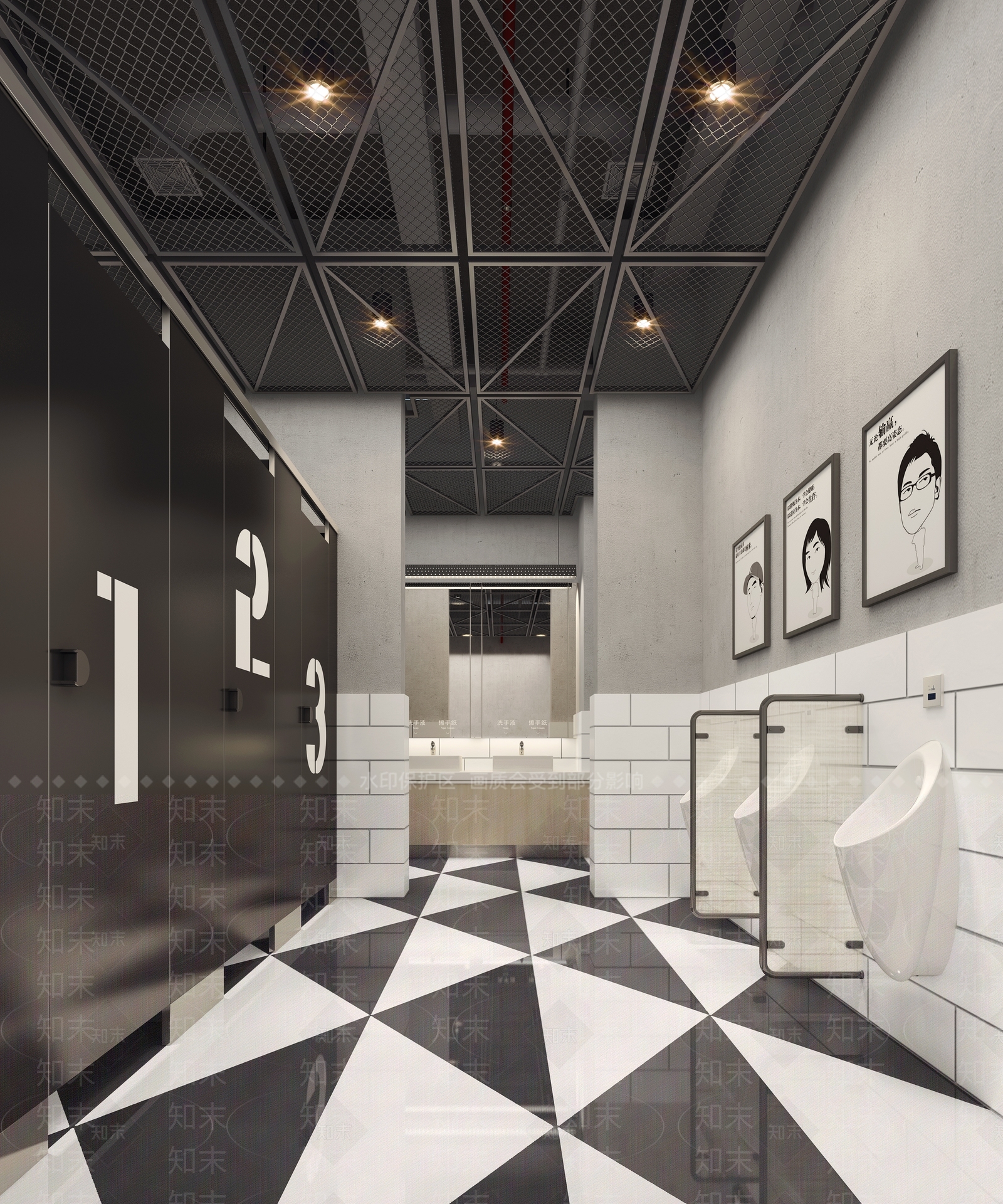 工业公共卫生间3D模型下载【ID:1191459823】