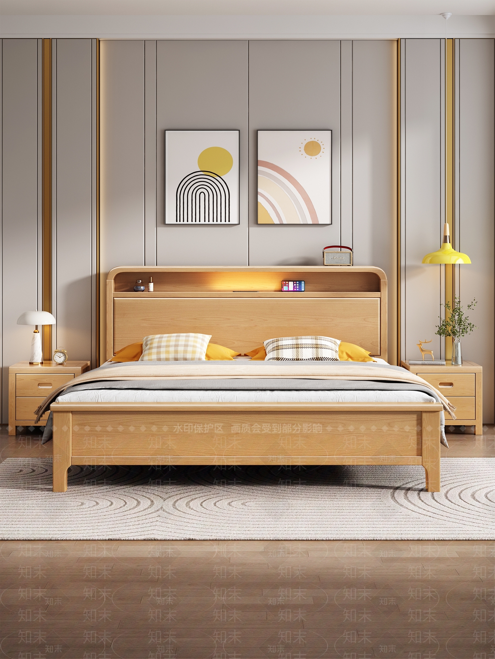 简约北欧家居卧室3D模型下载【ID:1191460208】