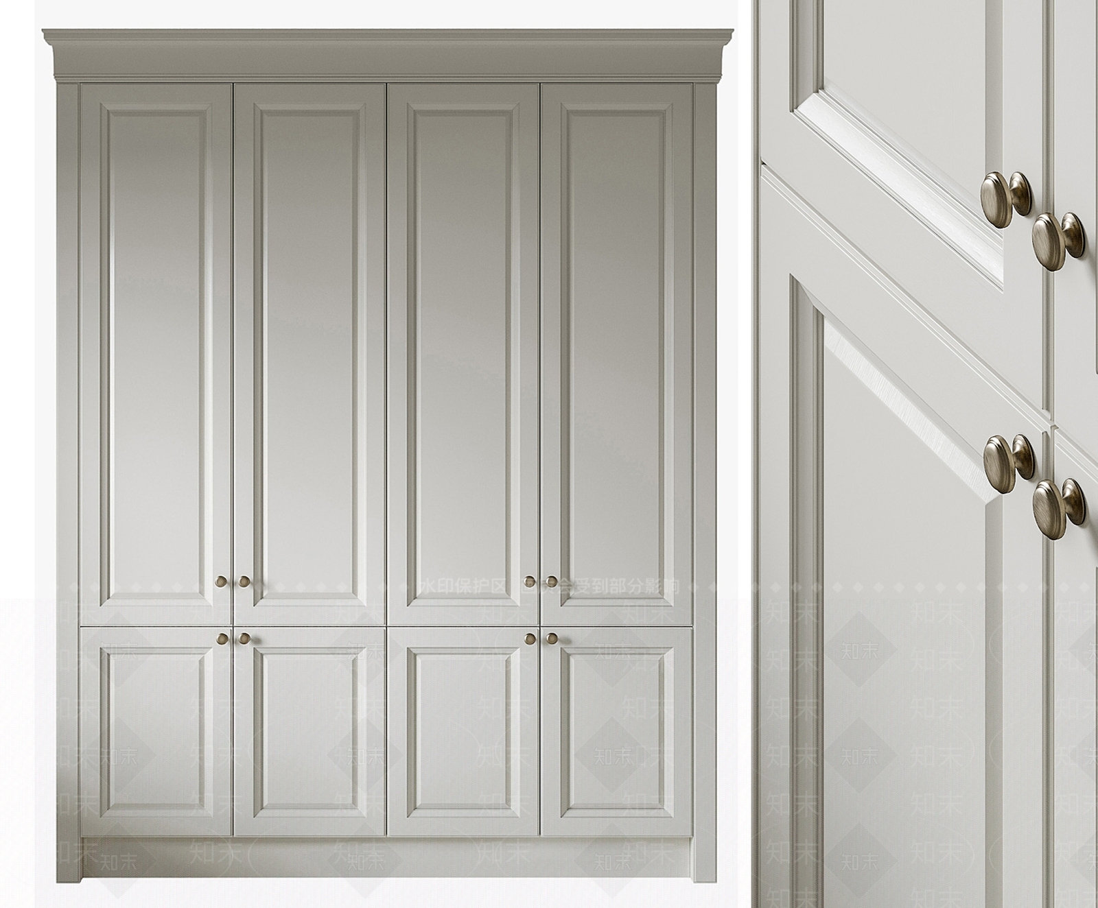 法式欧式衣柜3D模型下载【ID:1191464022】