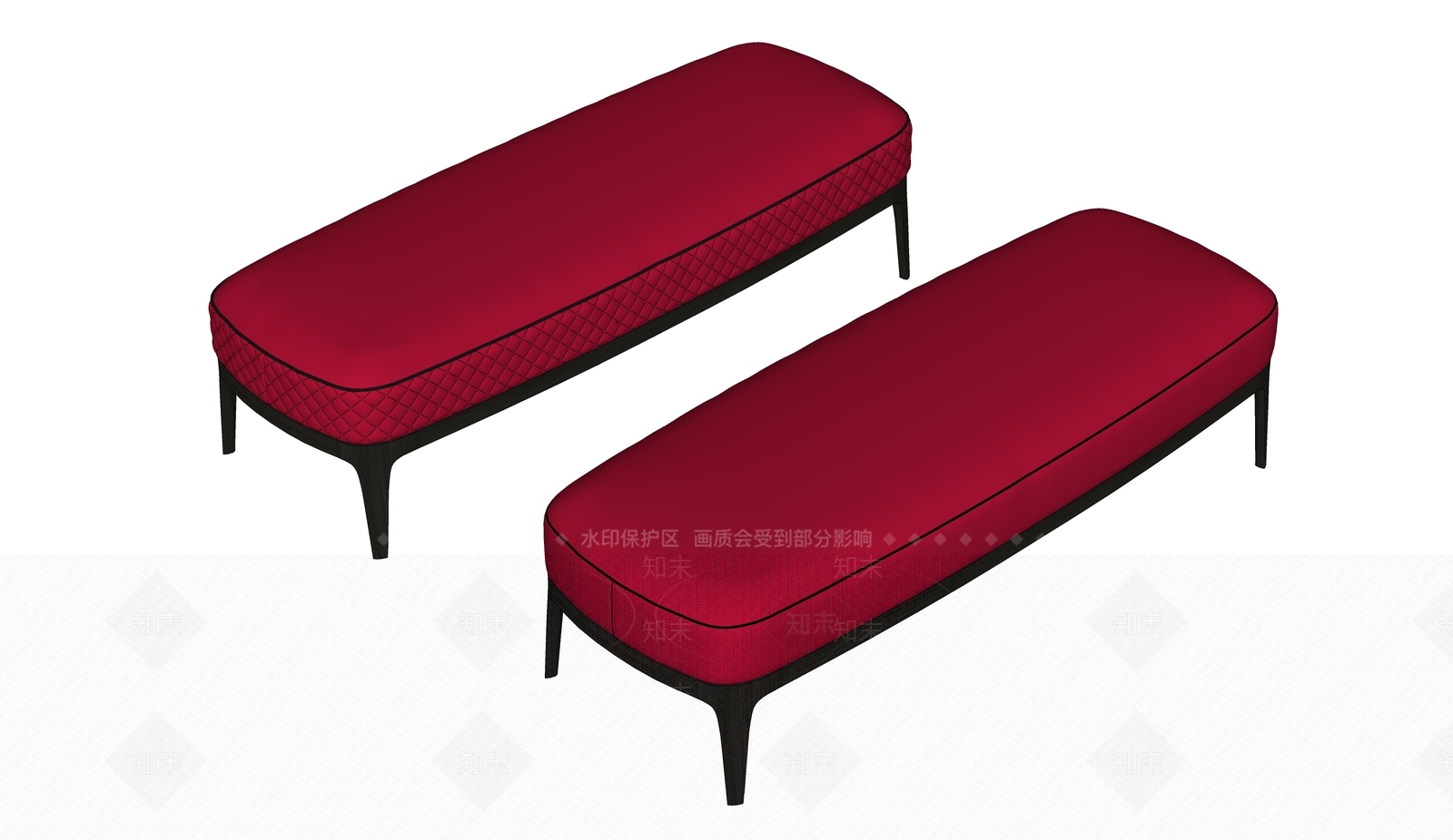 中古美式沙发凳SU模型下载【ID:1191465201】