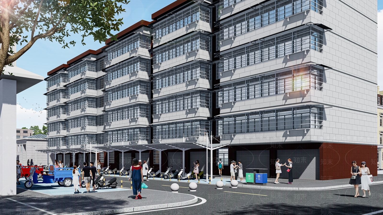 现代小区建筑SU模型下载【ID:1191467047】