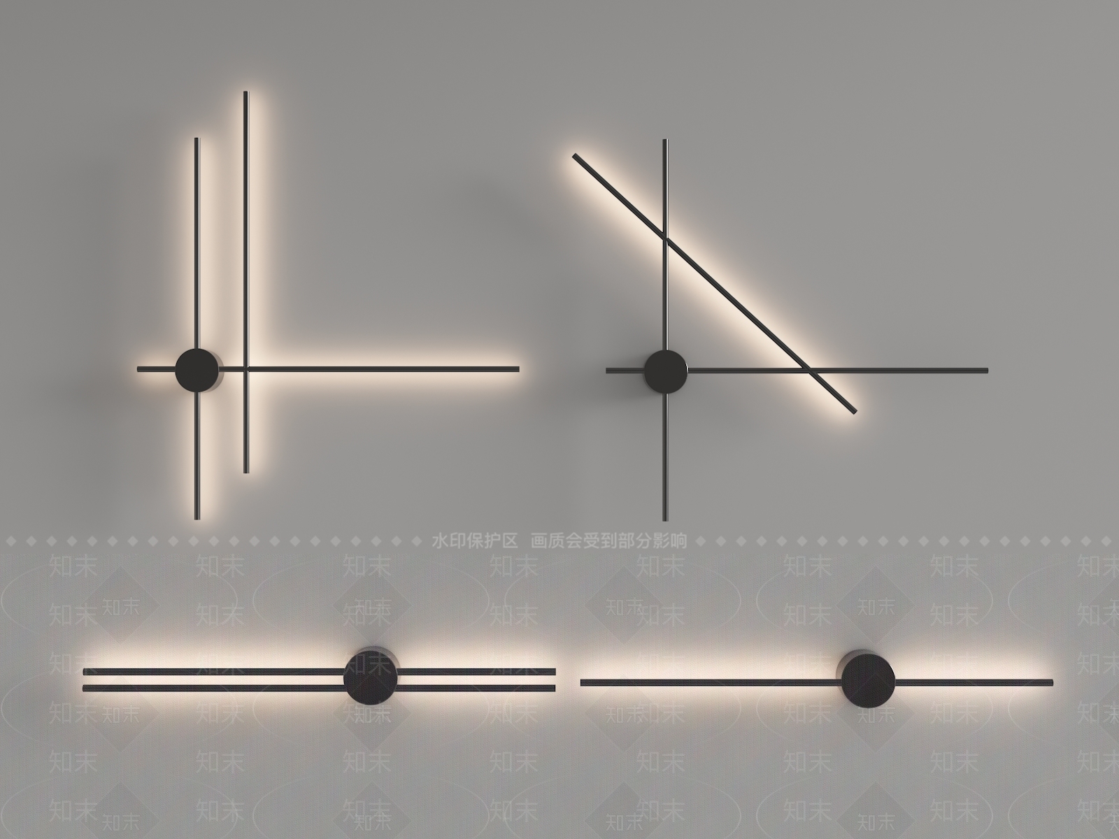 现代极简壁灯3D模型下载【ID:1191467319】