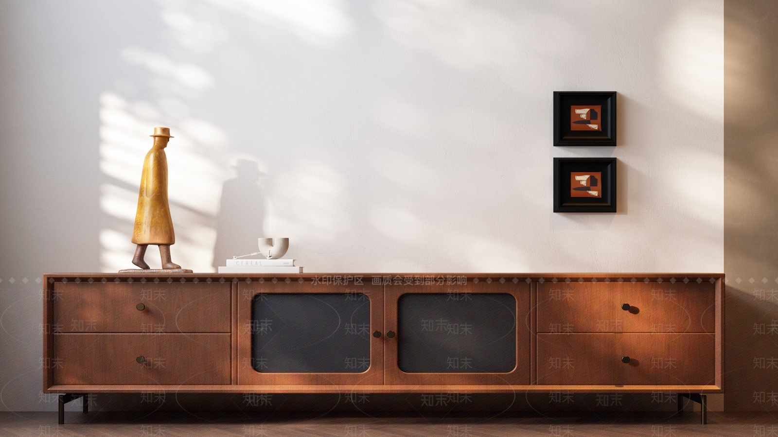 现代复古电视柜SU模型下载【ID:1191470254】