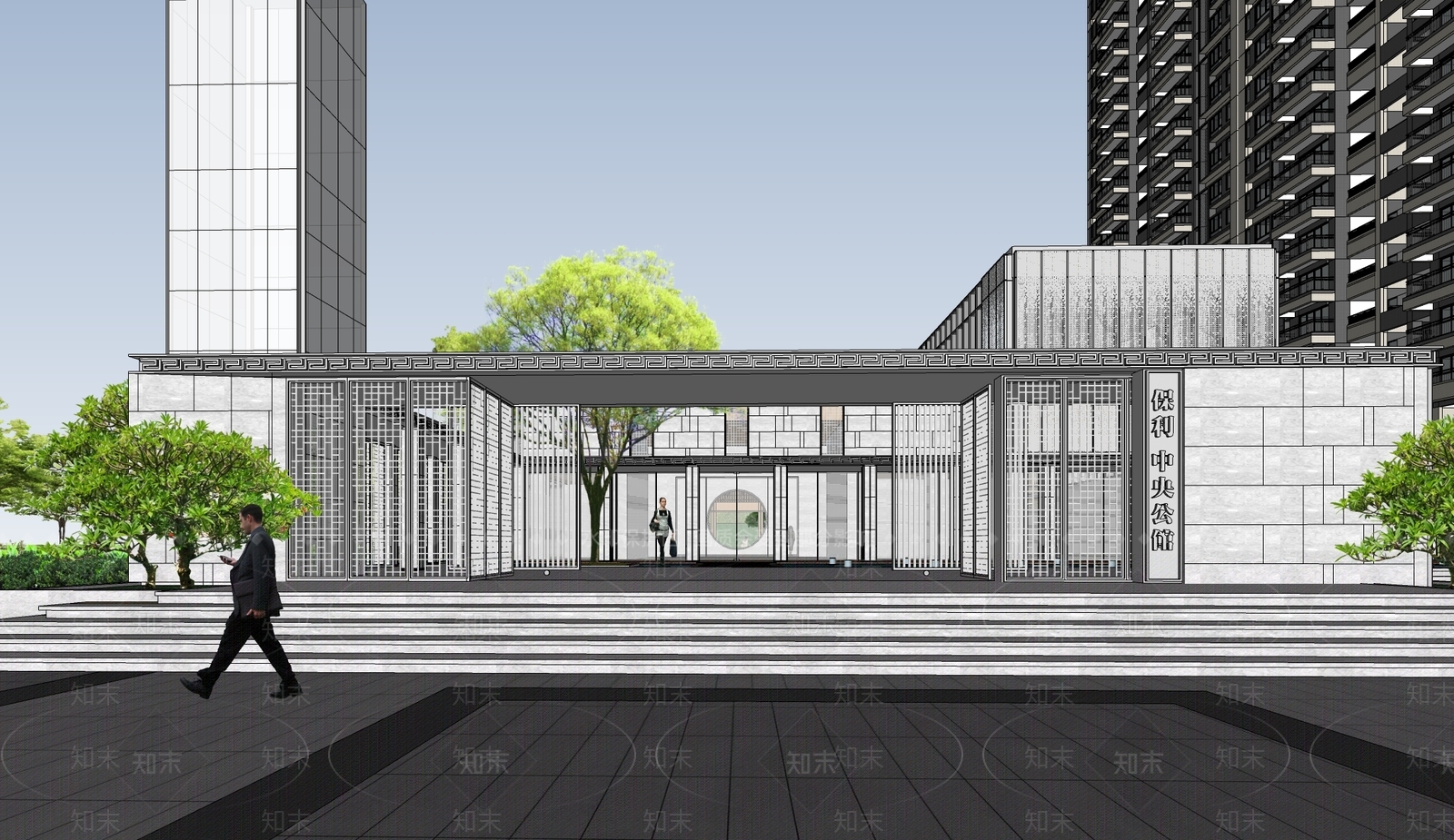 现代商业景观SU模型下载【ID:1191472621】