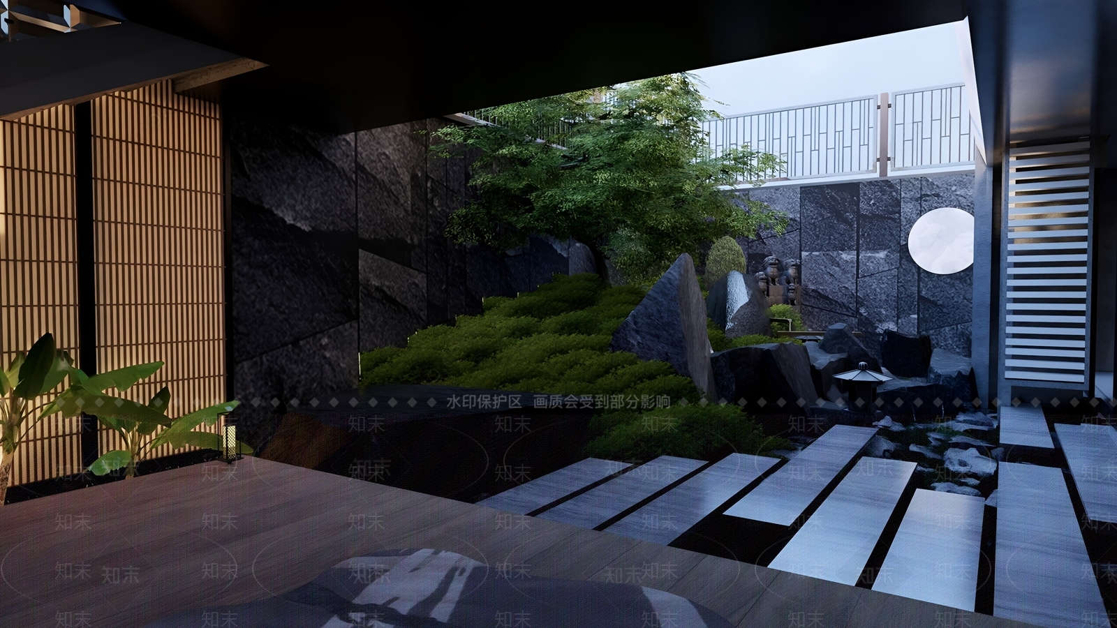 现代庭院3D模型下载【ID:1191475027】