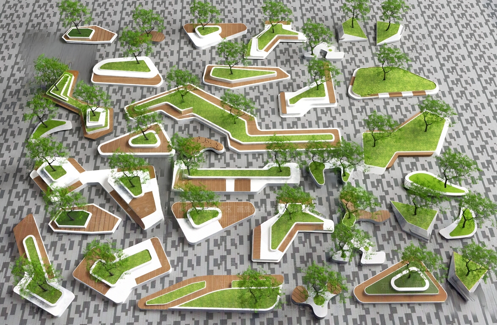 现代景观座椅3D模型下载【ID:1191476048】