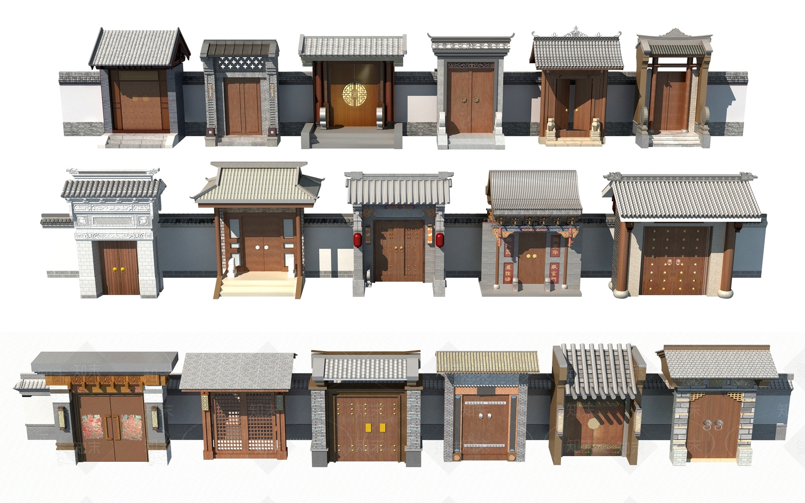 新中式其他局部构件3D模型下载【ID:1191477176】