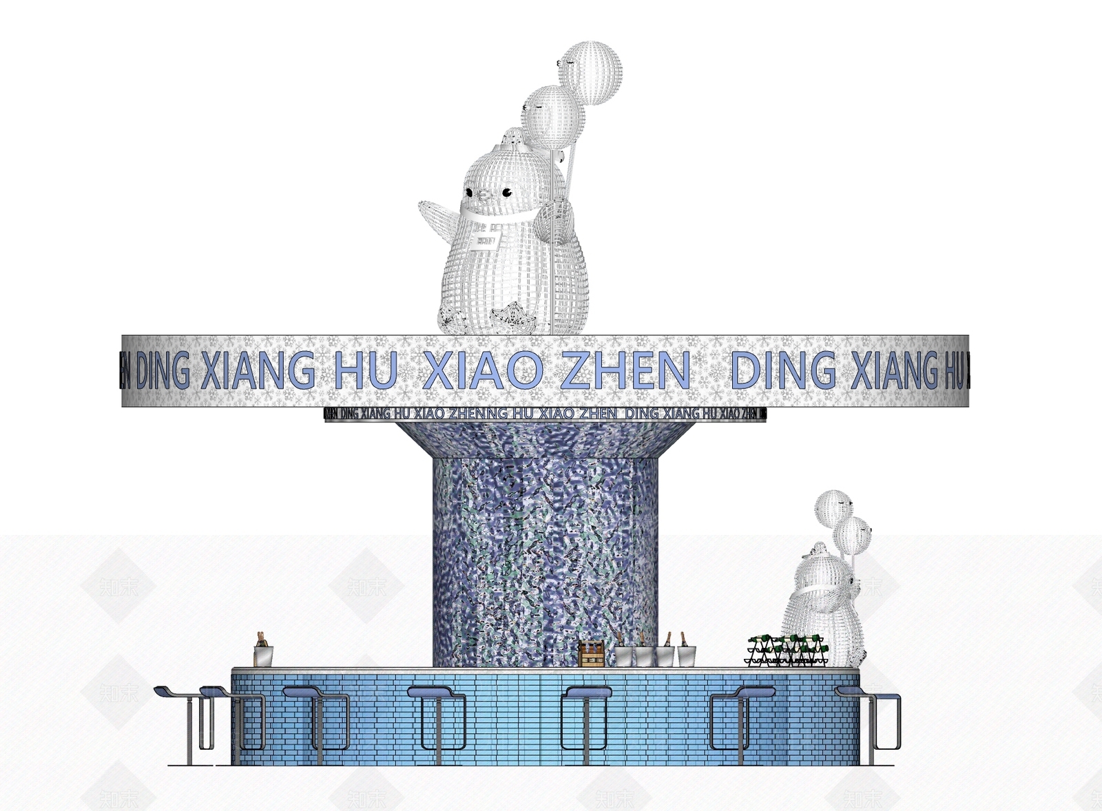 现代商业景观SU模型下载【ID:1191478321】