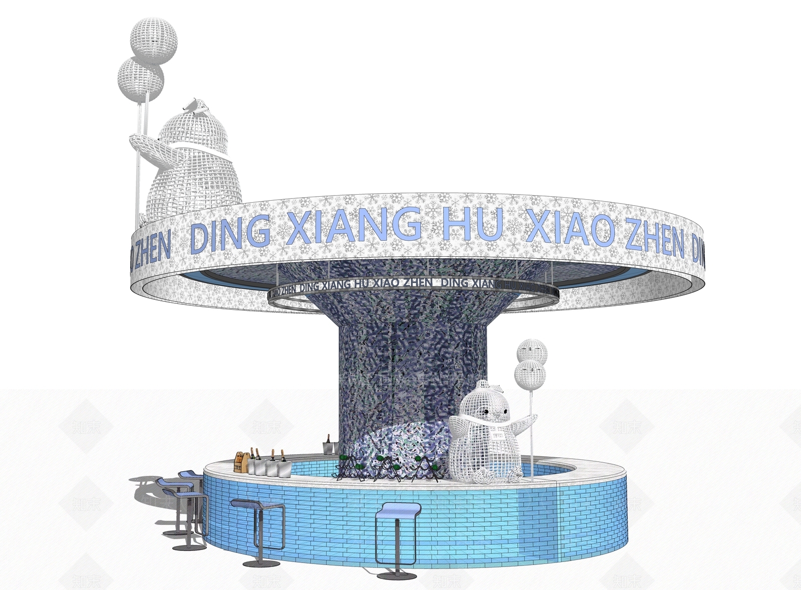 现代商业景观SU模型下载【ID:1191478321】