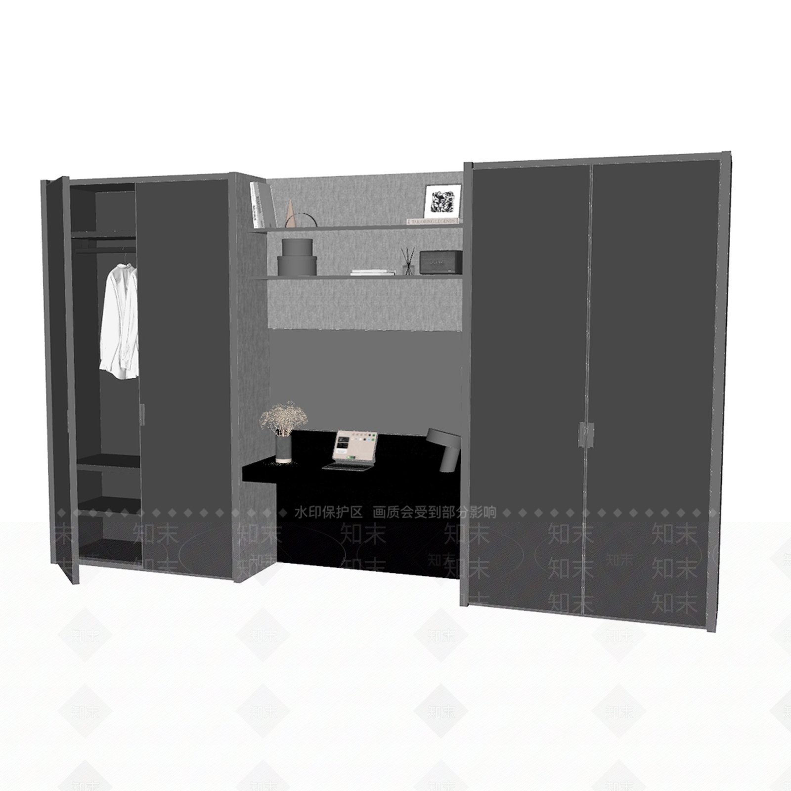 现代梳妆台SU模型下载【ID:1191480539】