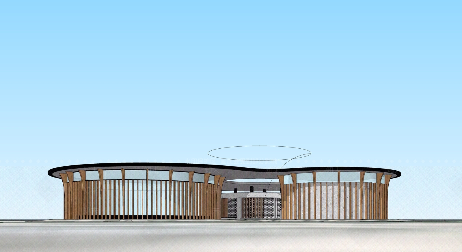 现代新中式小公建SU模型下载【ID:1191480278】
