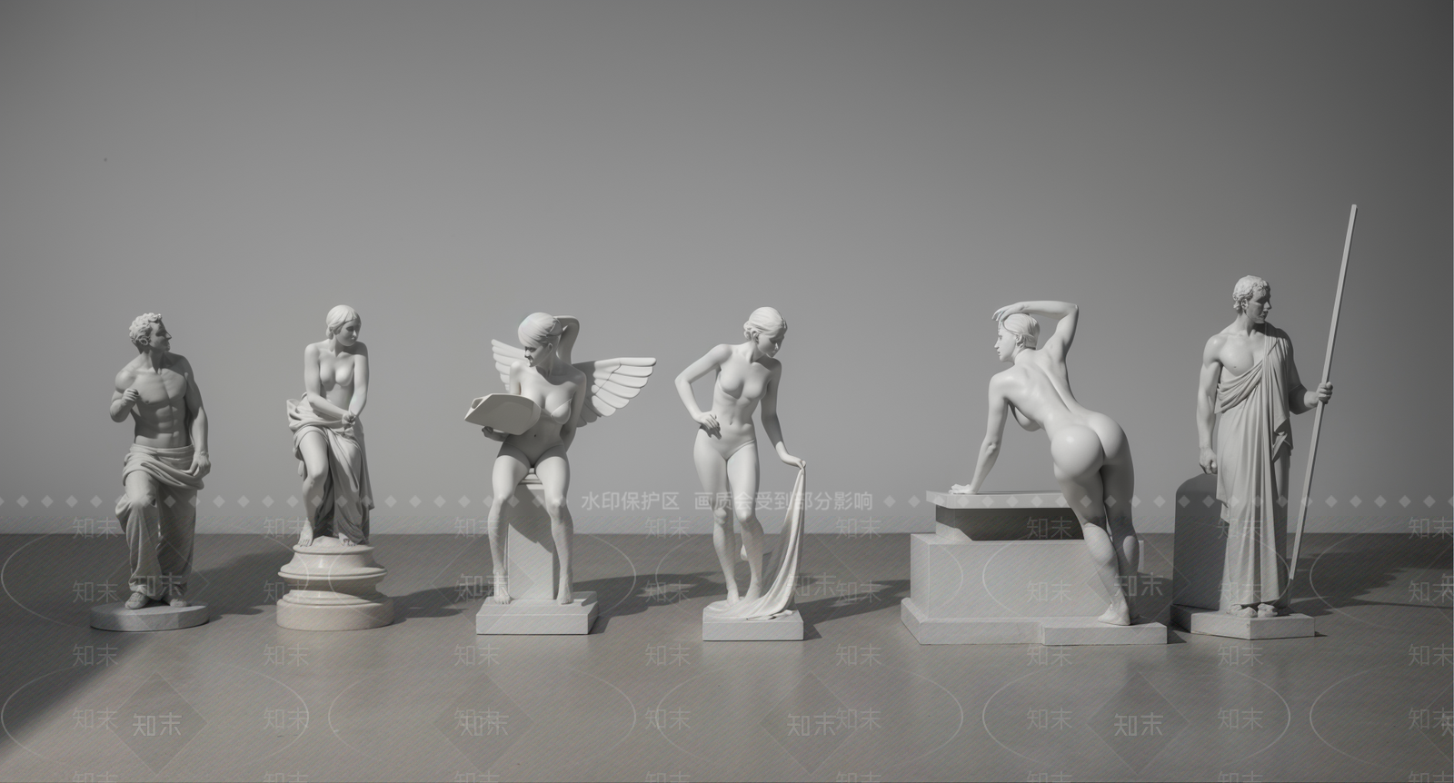 欧式雕塑小品SU模型下载【ID:1191481163】
