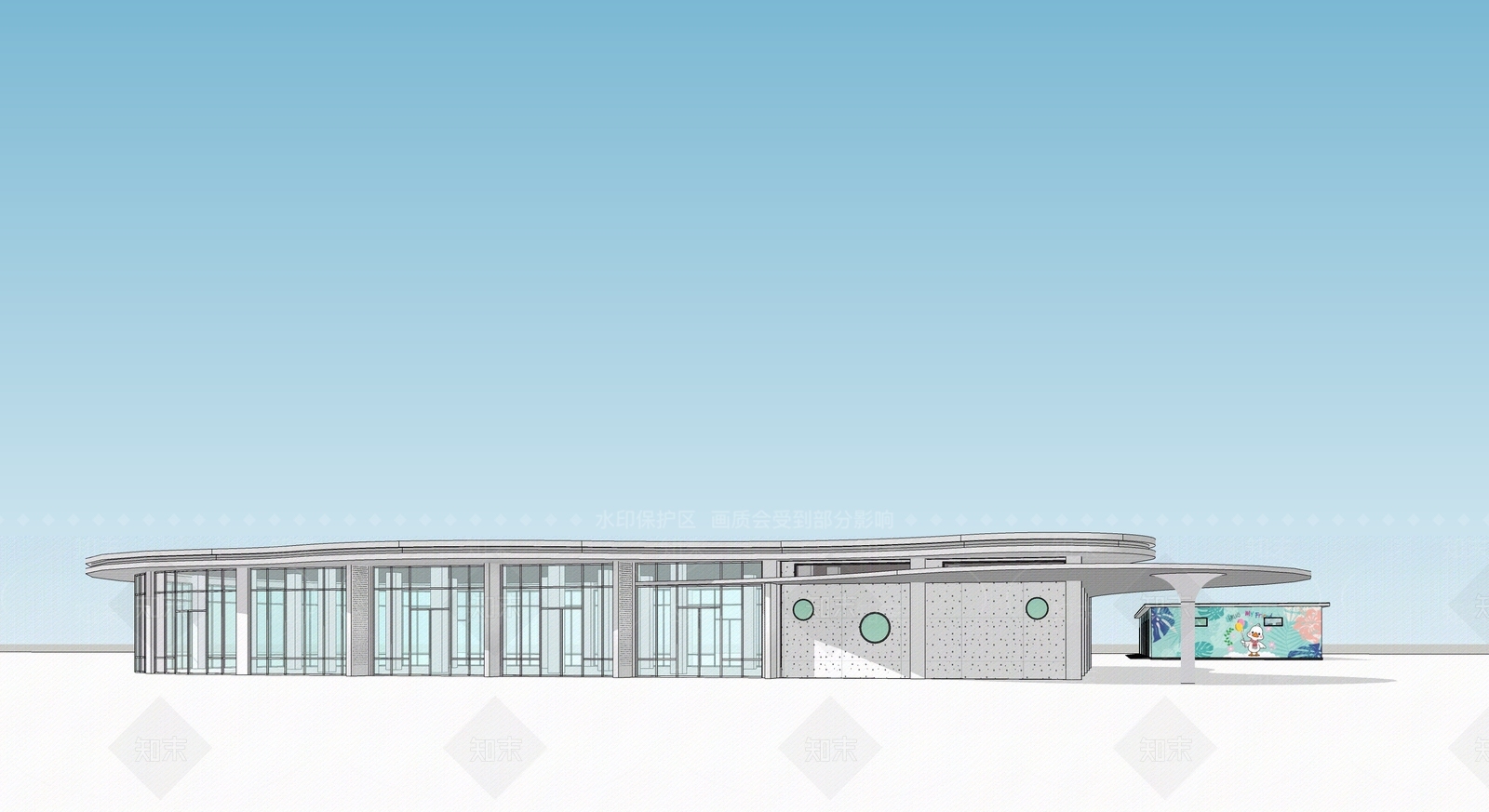 现代新中式小公建SU模型下载【ID:1191481229】