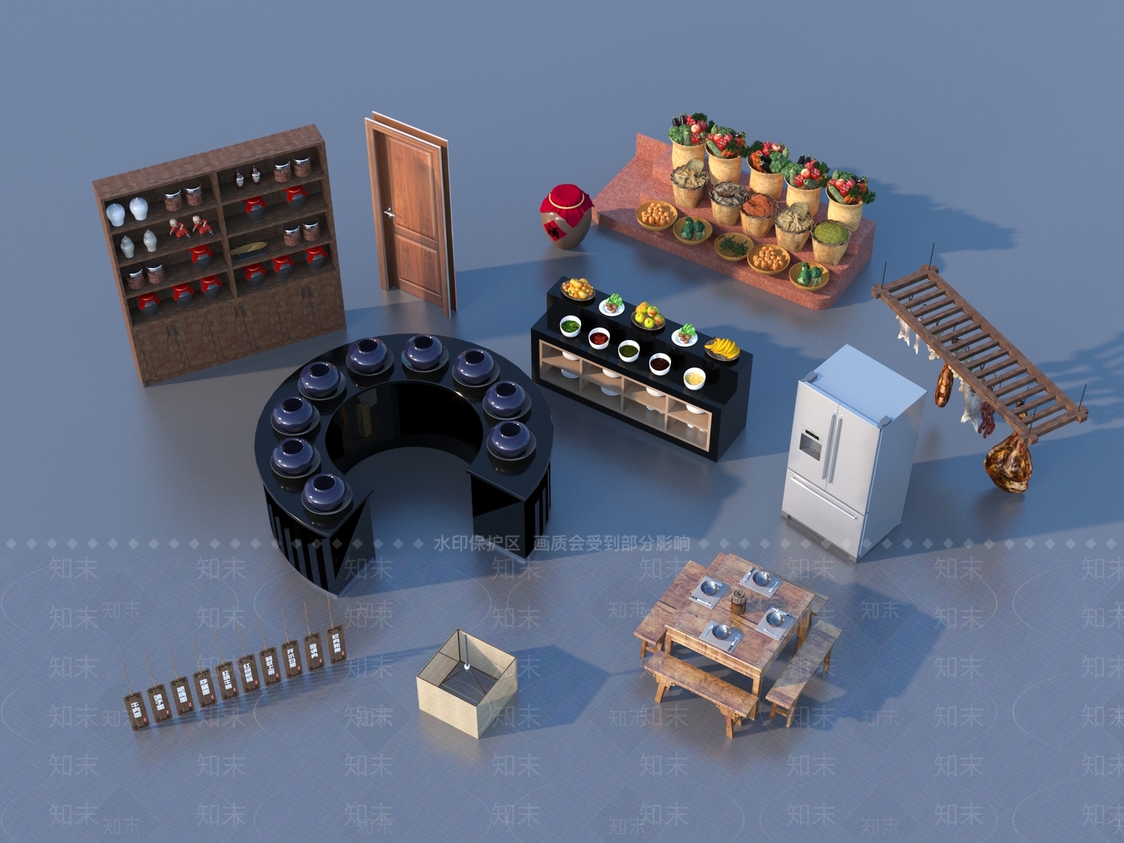 厨房用品3D模型下载【ID:1191484166】