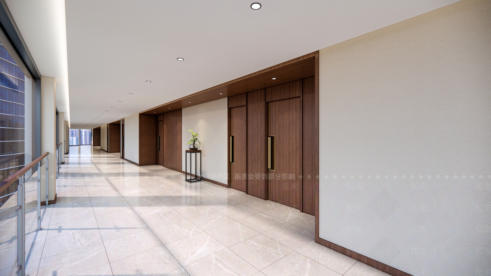 新中式现代酒店走廊SU模型下载【ID:1191484263】