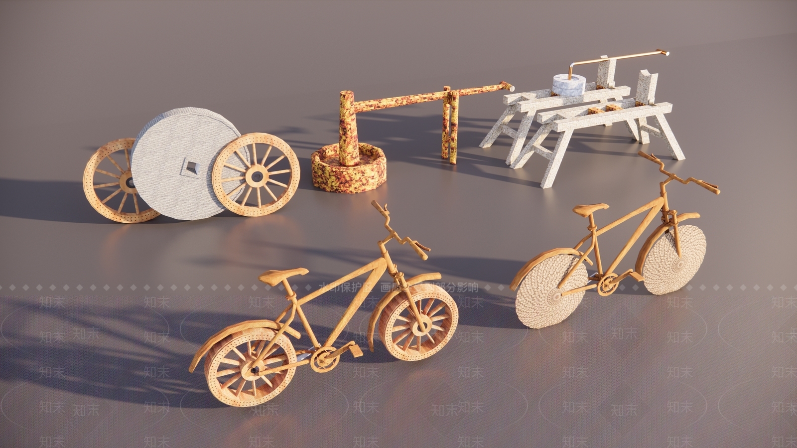 中式乡村原生态座椅SU模型下载【ID:1191483522】