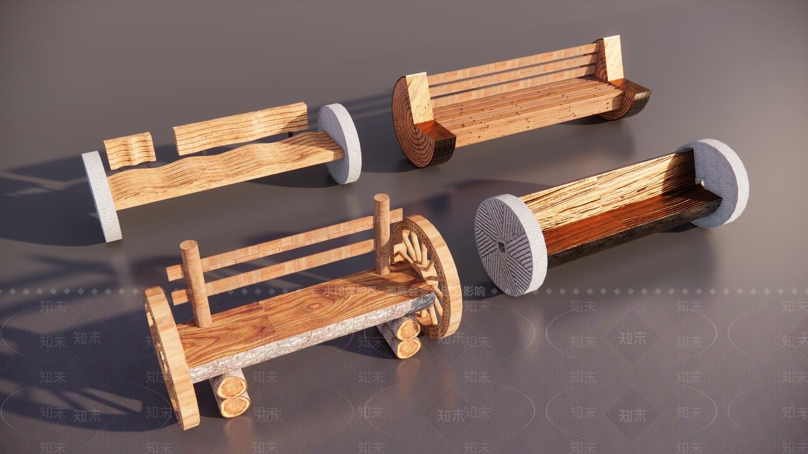 中式乡村原生态座椅SU模型下载【ID:1191483816】