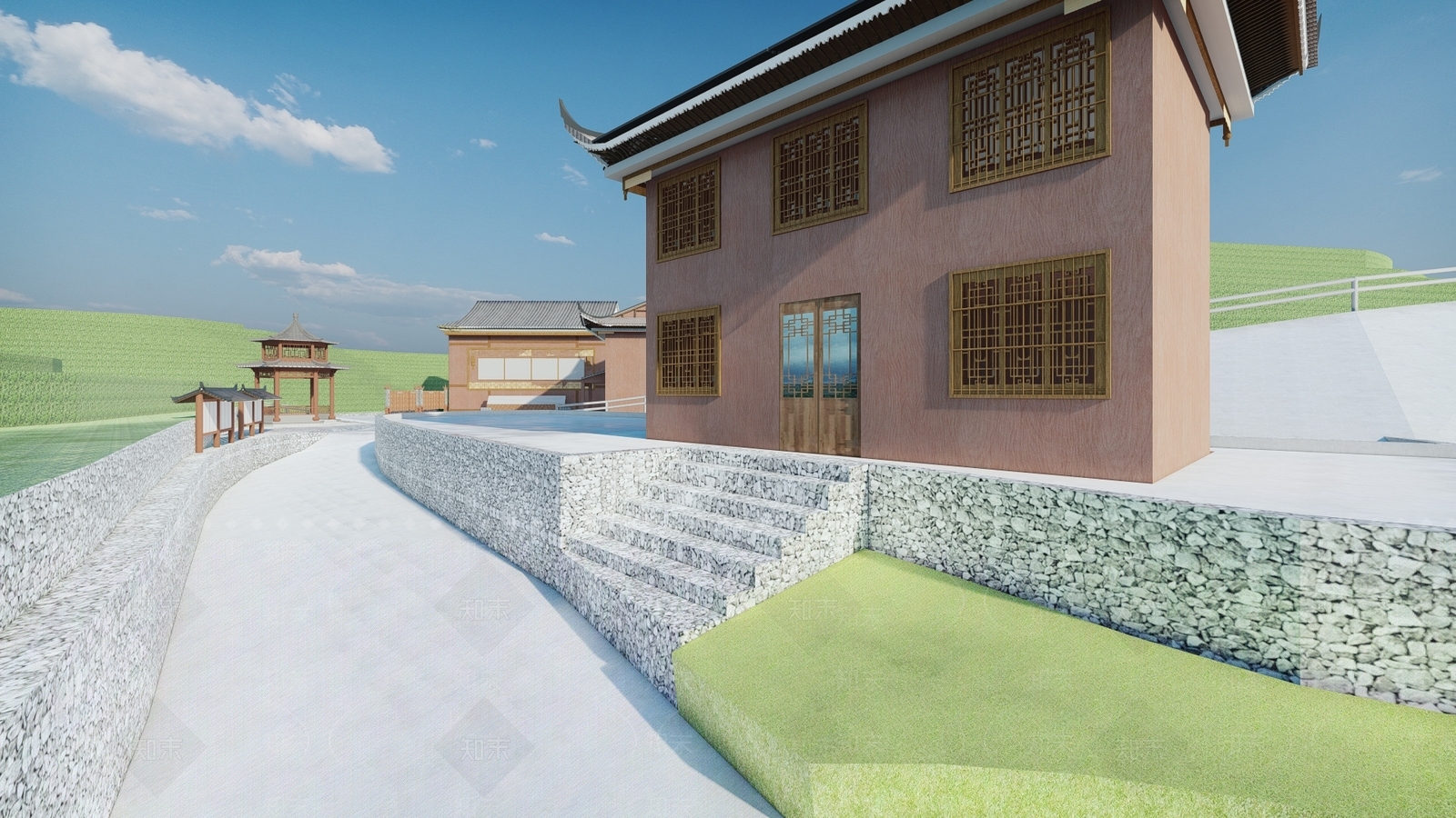 新中式中式其他景观小建筑SU模型下载【ID:1191485857】