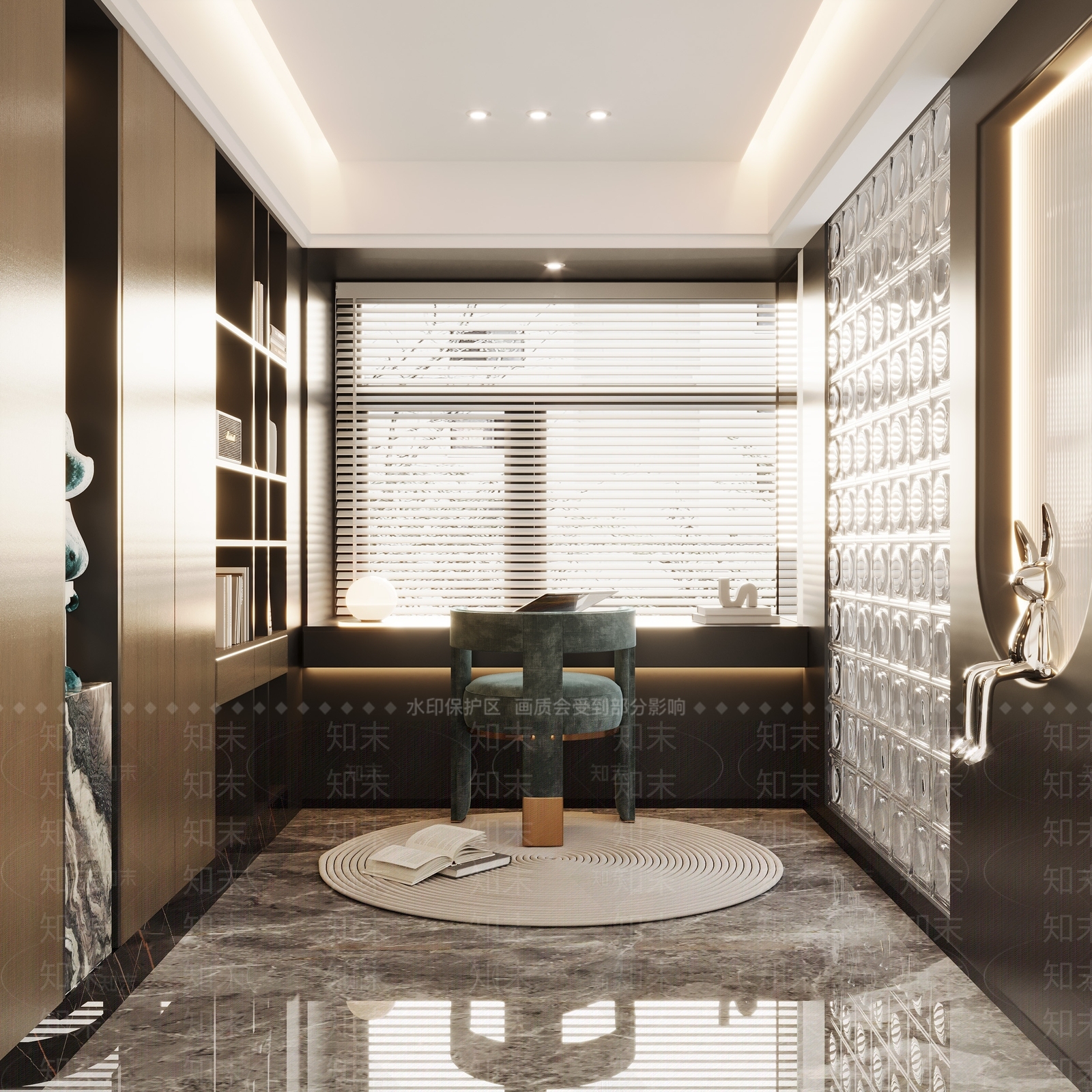 现代轻奢书房3D模型下载【ID:1191485668】