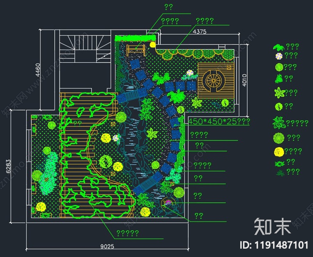 现代屋顶花园施工图下载【ID:1191487101】