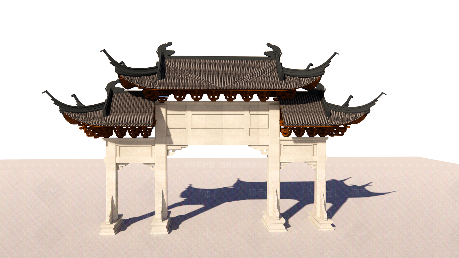 中式古建筑SU模型下载【ID:1191487433】