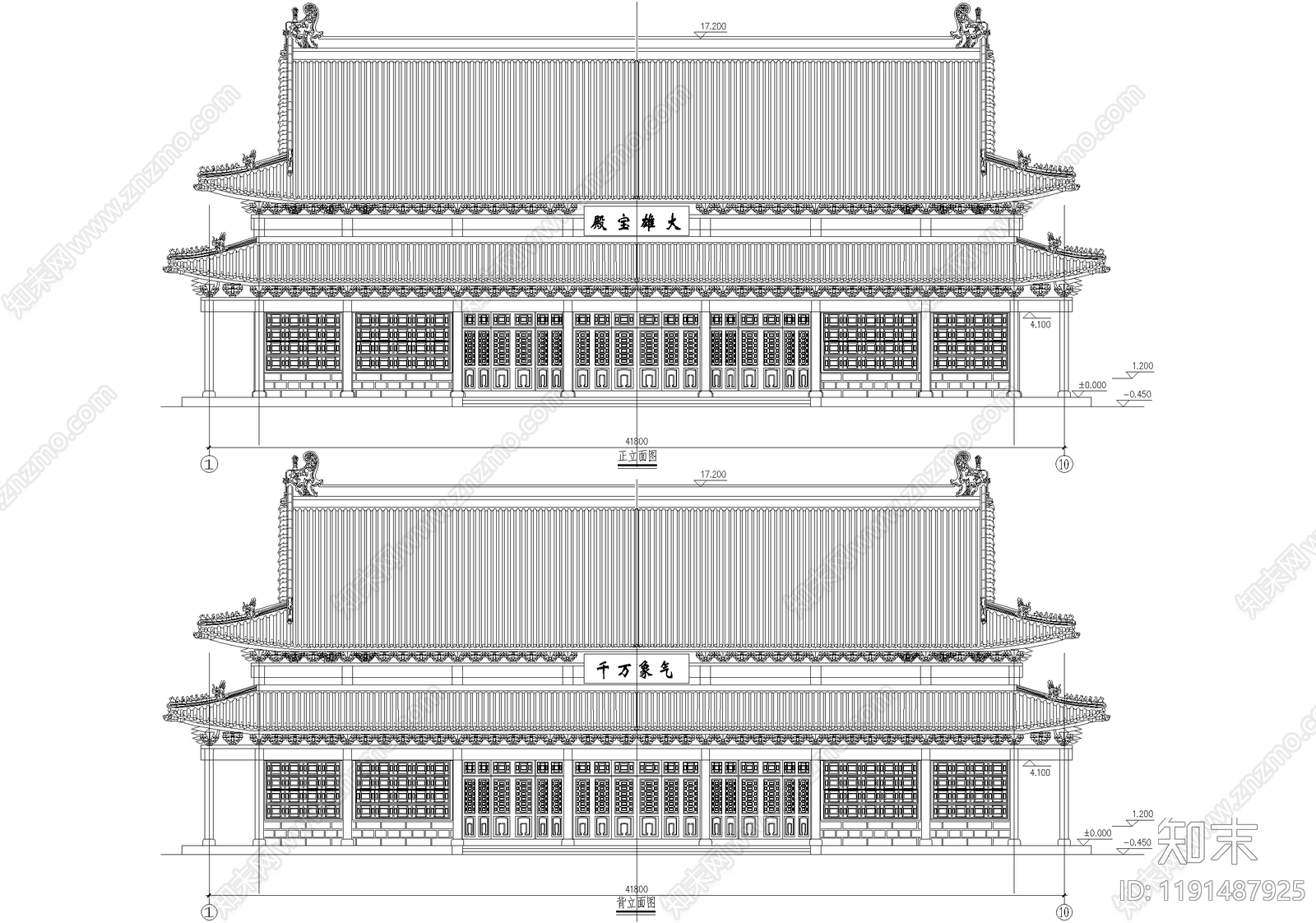寺庙施工图下载【ID:1191487925】