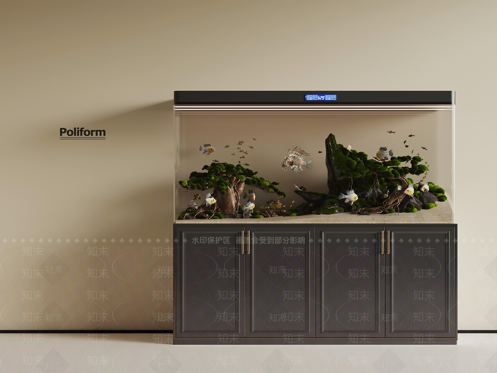 法式复古鱼缸3D模型下载【ID:1191489783】