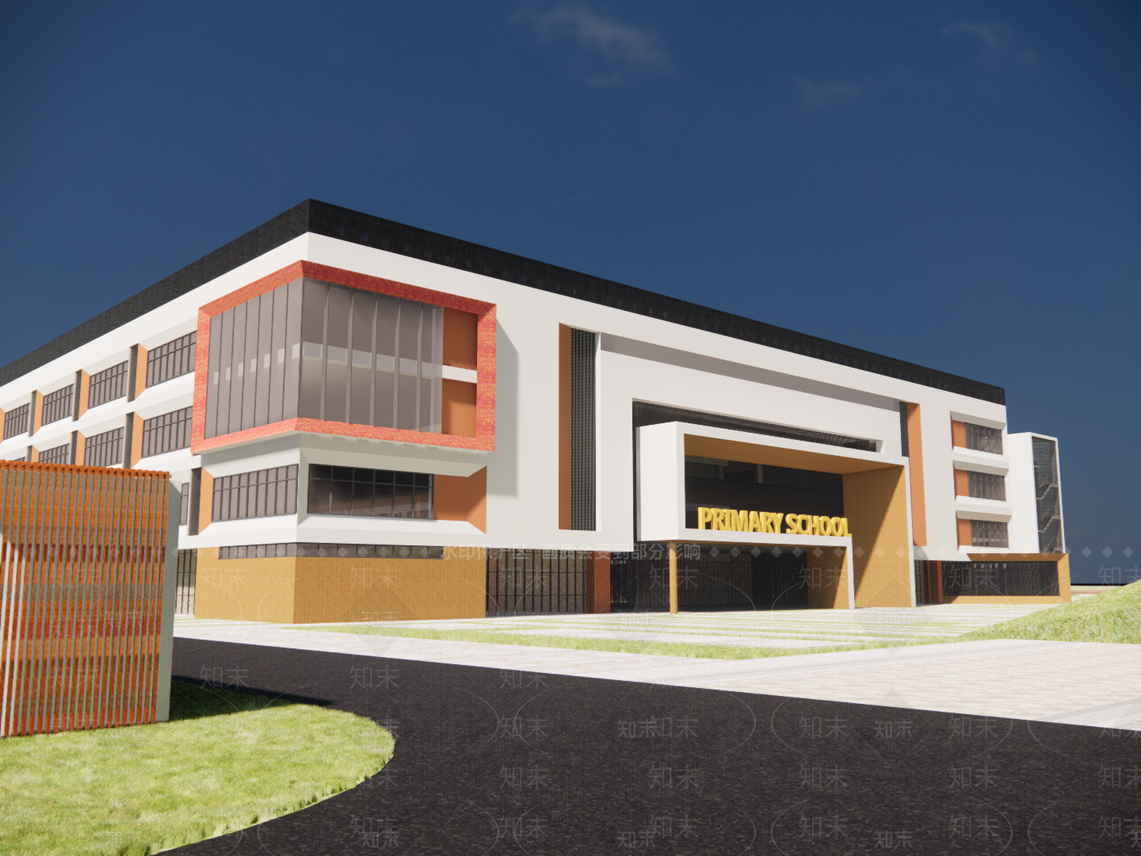 现代学校建筑SU模型下载【ID:1191490903】
