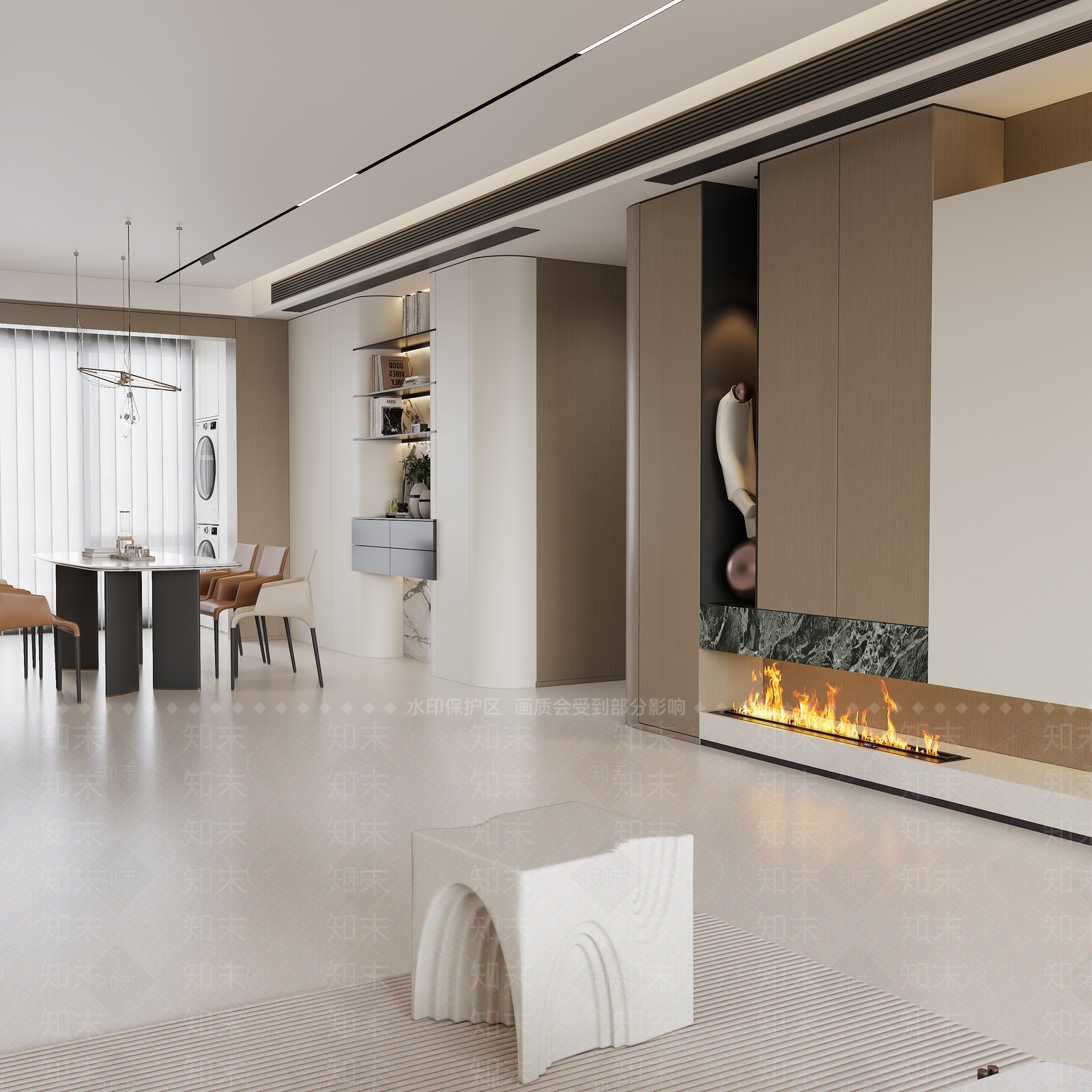 现代家居餐厅3D模型下载【ID:1215100900】