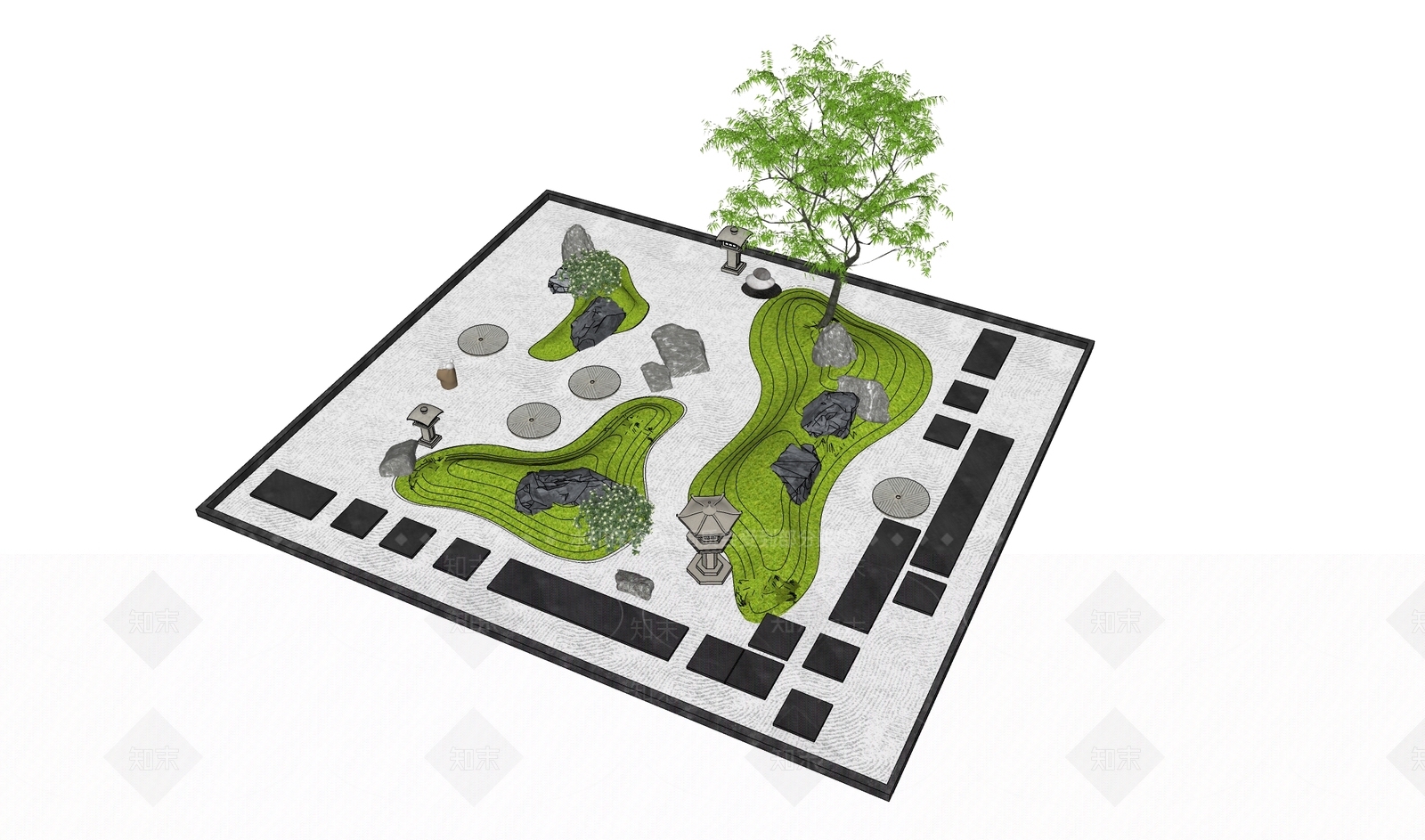 现代微地形SU模型下载【ID:1191498732】