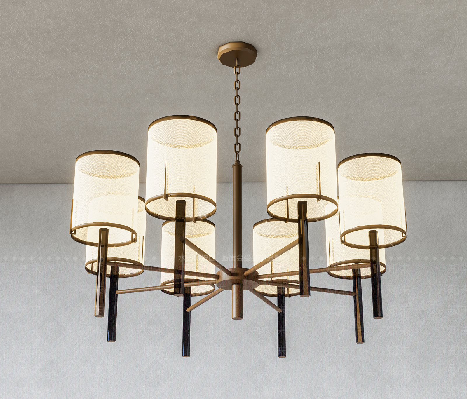 新中式中式客厅吊灯3D模型下载【ID:1191500062】