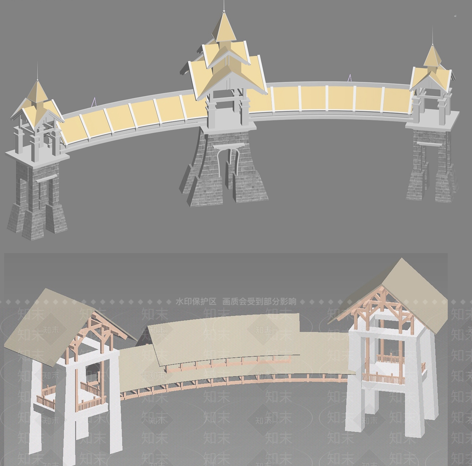 极简艺术风格建筑3D模型下载【ID:1191500178】