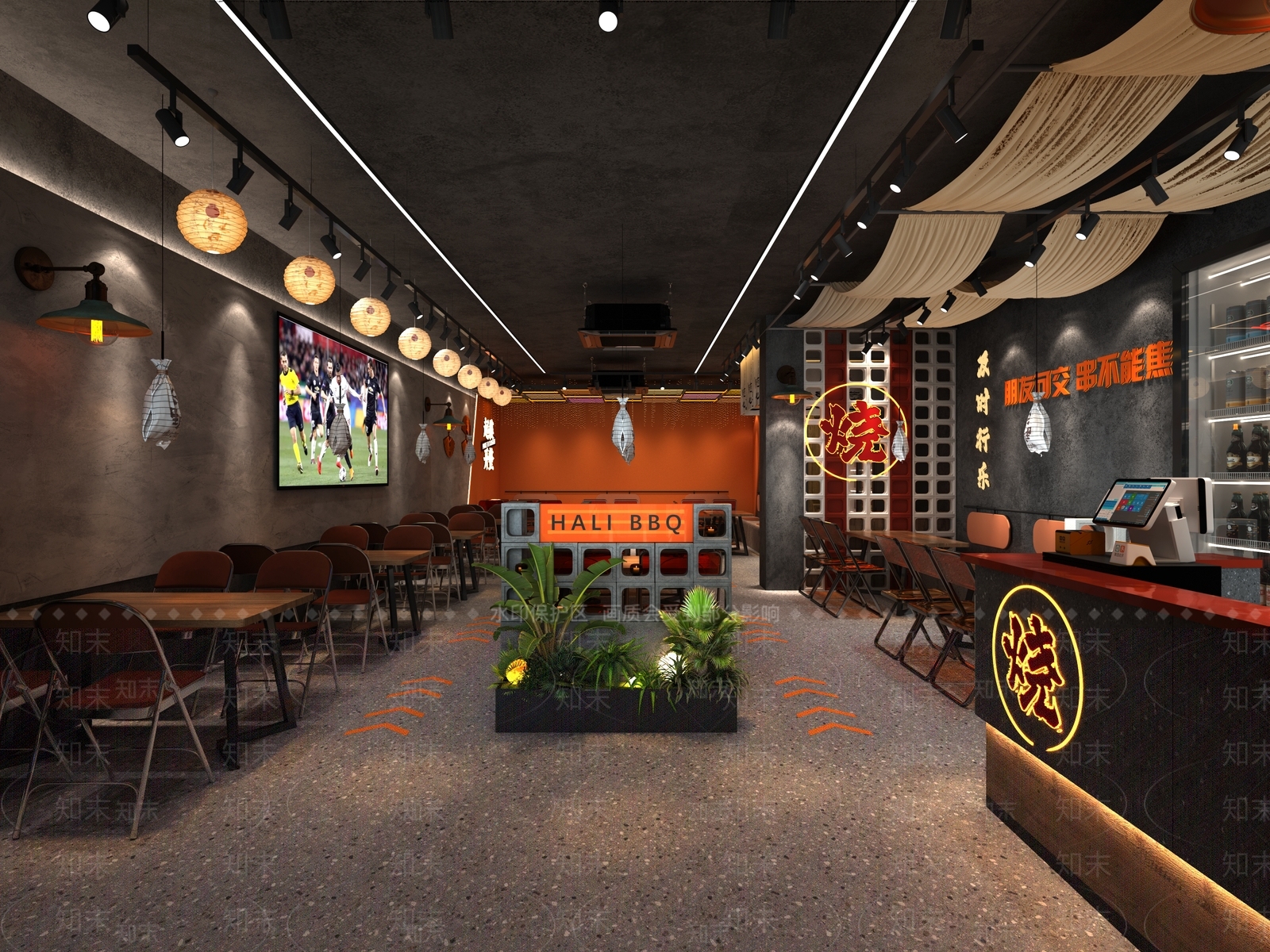 侘寂烧烤店3D模型下载【ID:1191500968】