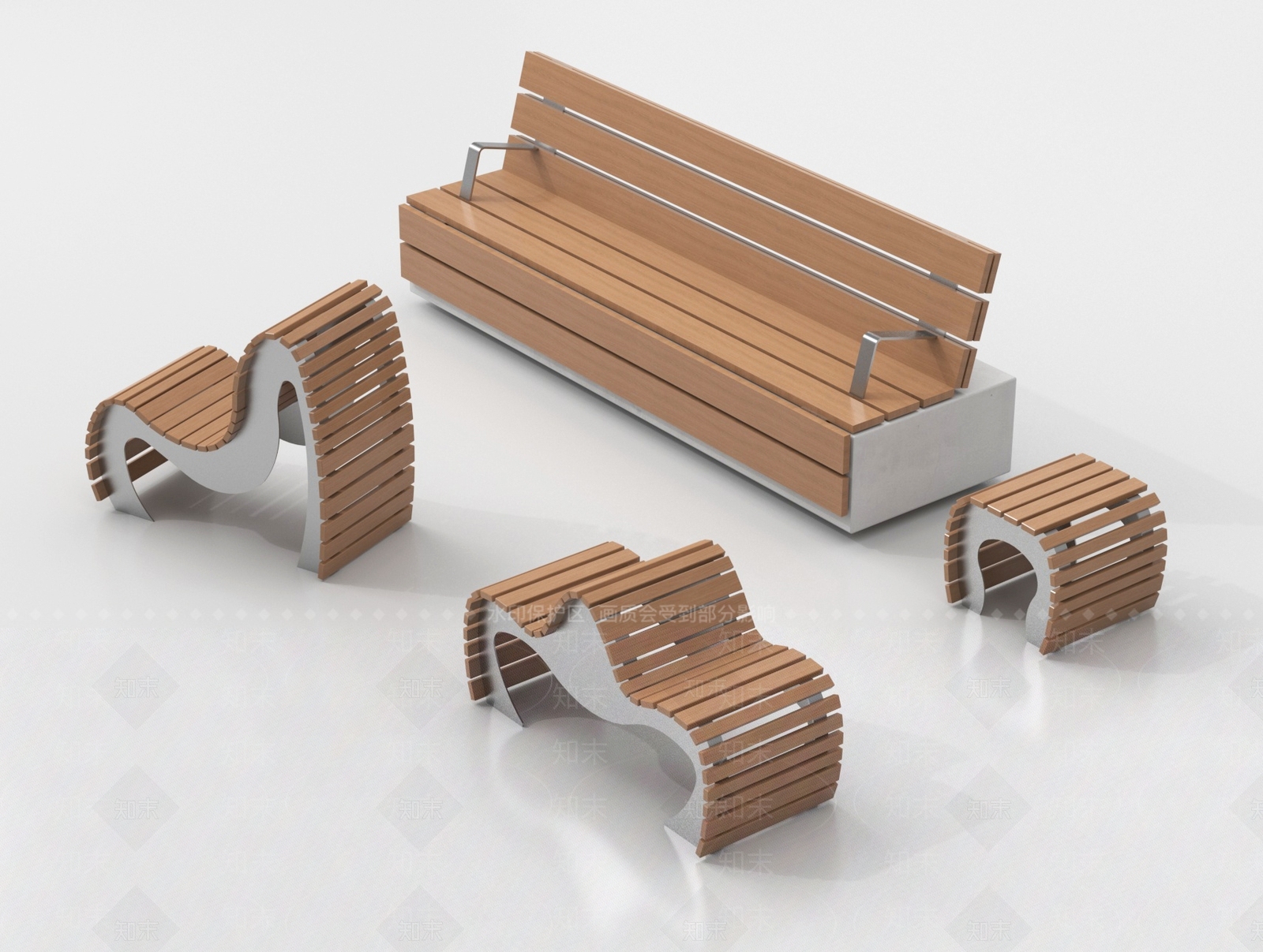 现代景观座椅3D模型下载【ID:1191503568】