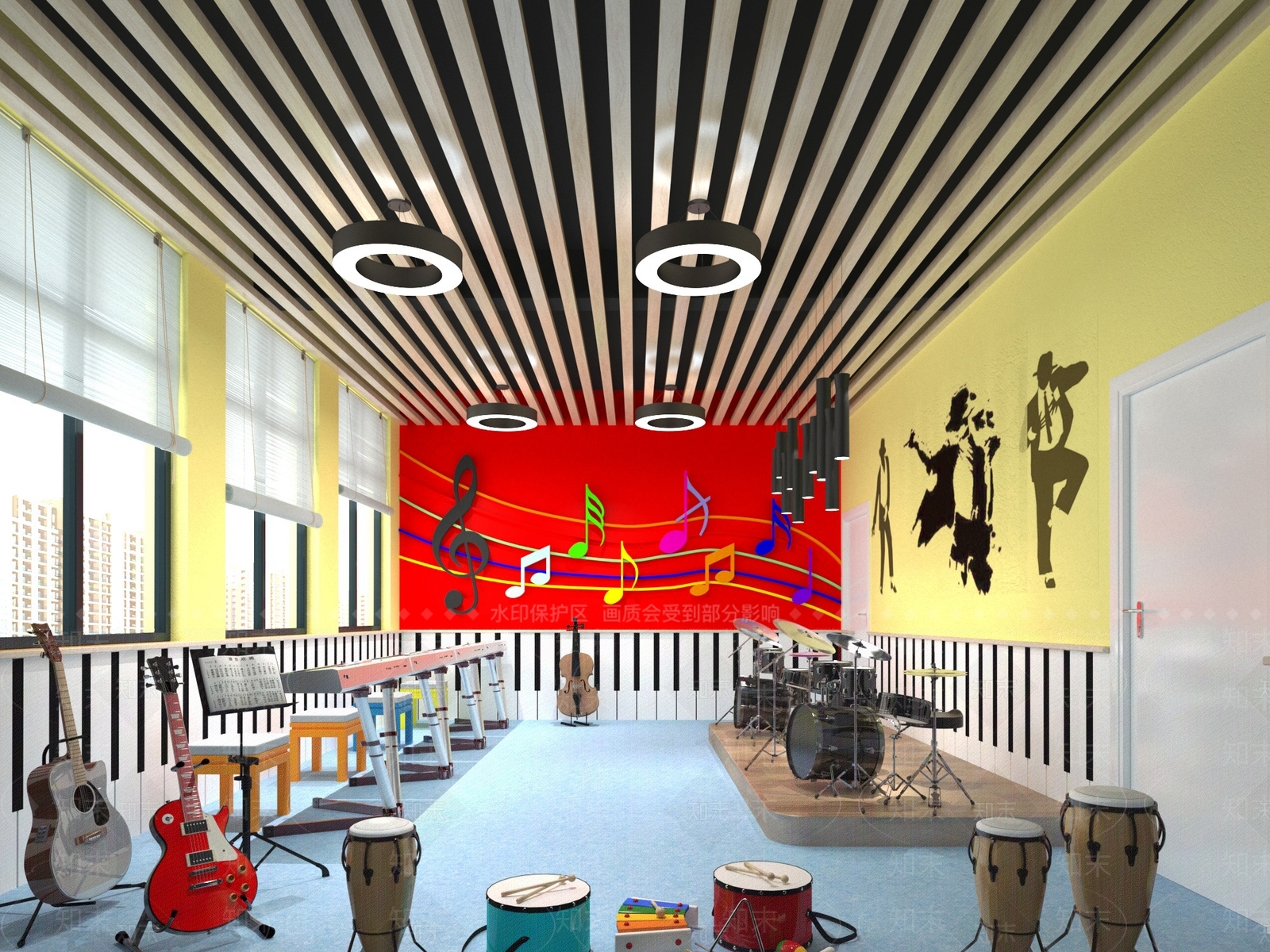 现代教室SU模型下载【ID:1191509591】