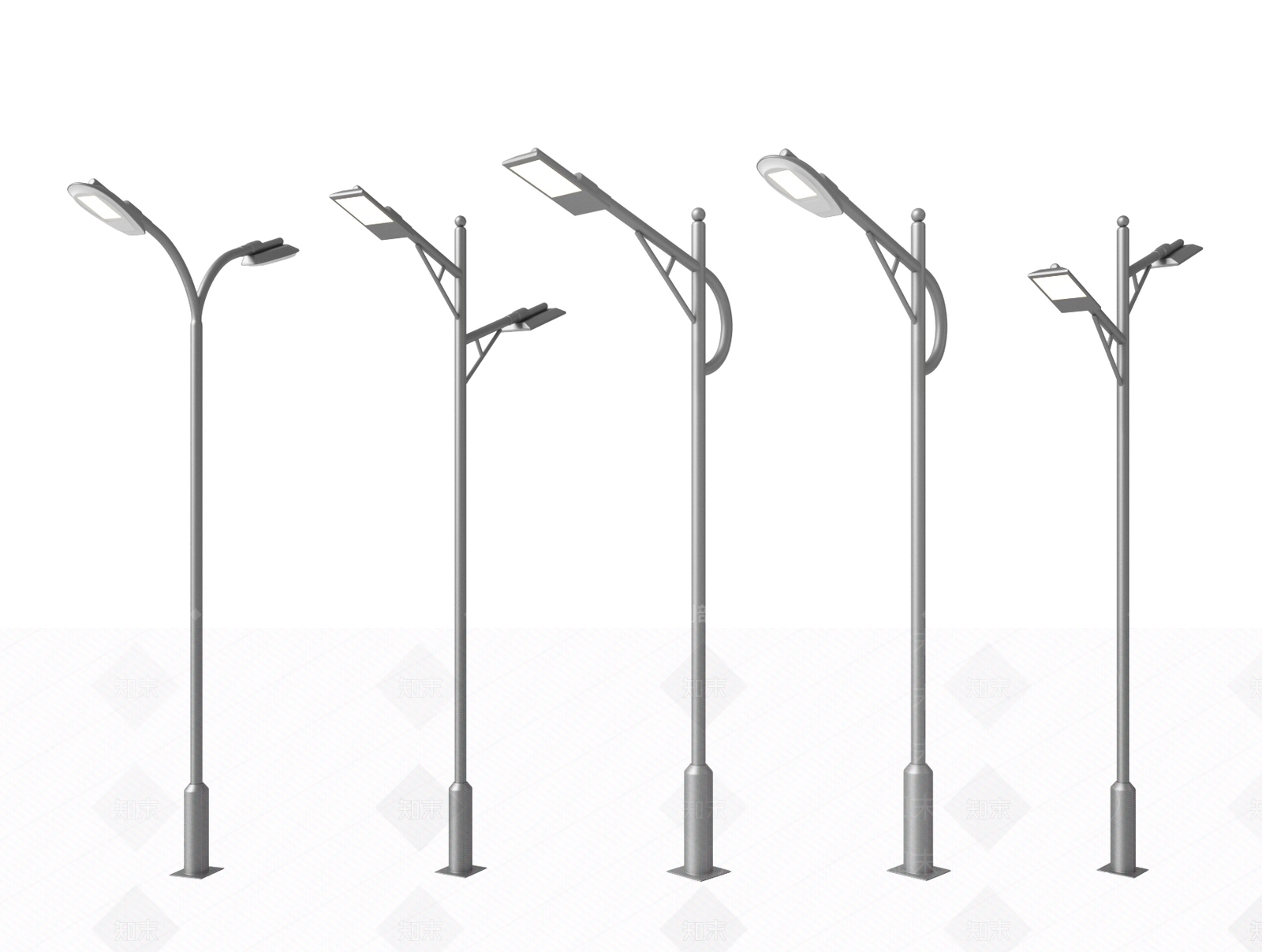 现代路灯SU模型下载【ID:1191509819】