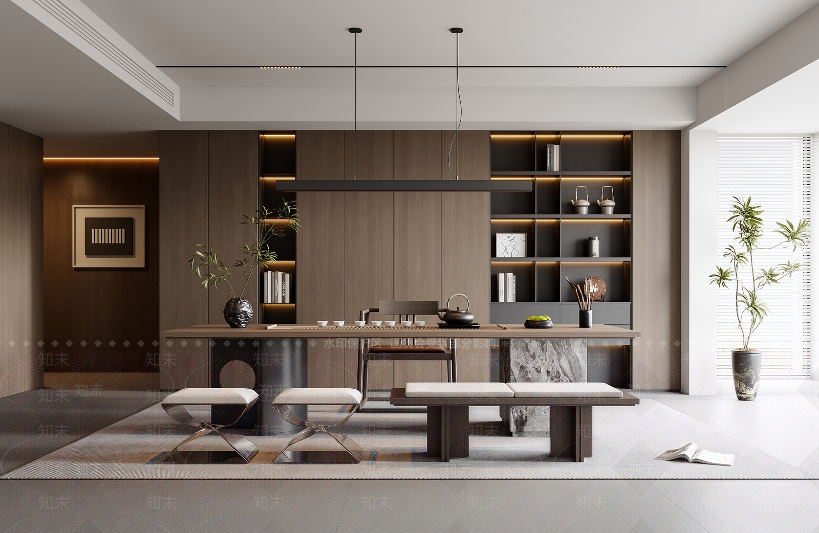 现代意式茶室3D模型下载【ID:1191515096】