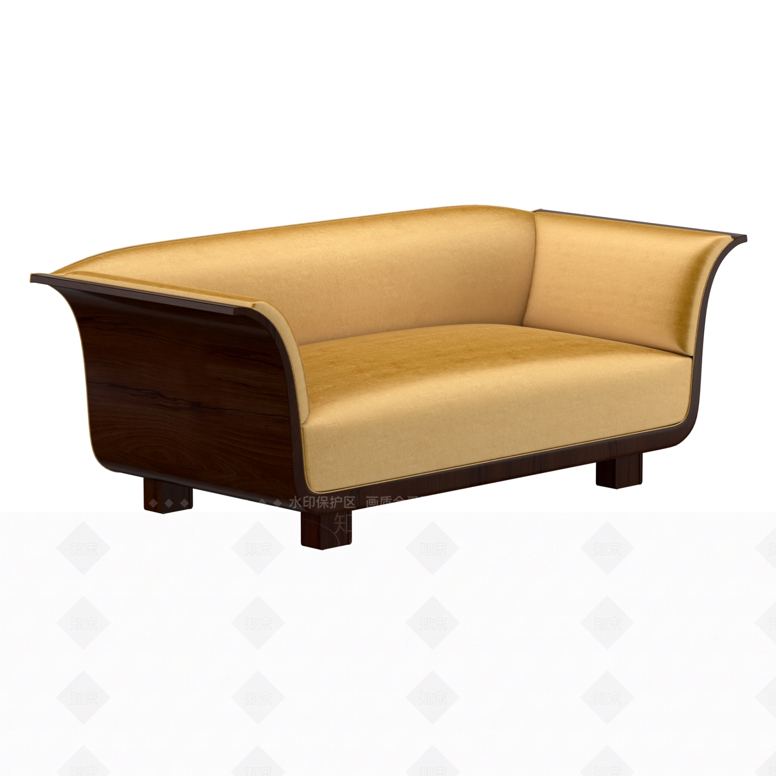 新中式轻奢双人沙发3D模型下载【ID:1191515428】