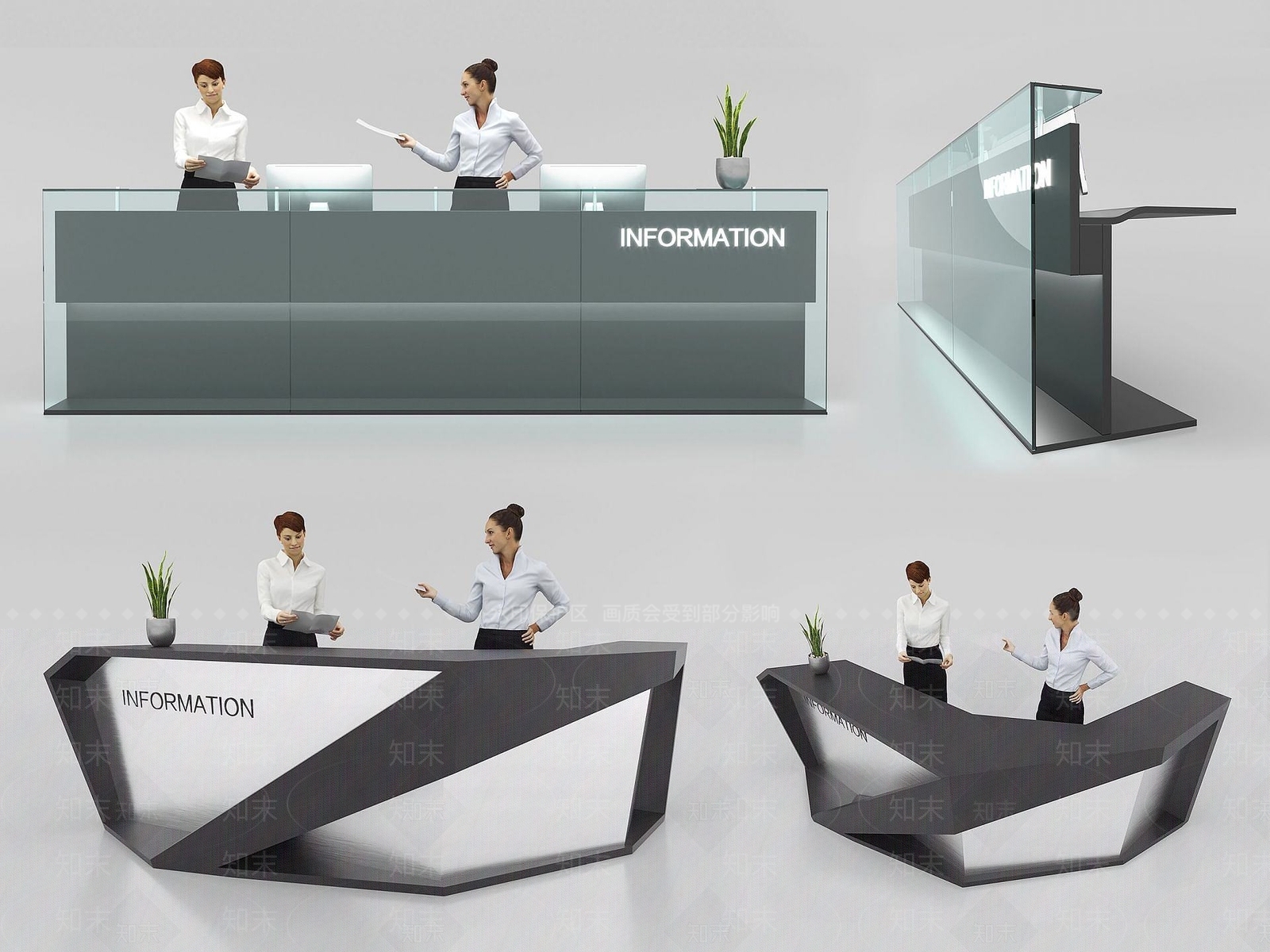 现代接待台3D模型下载【ID:1191666733】