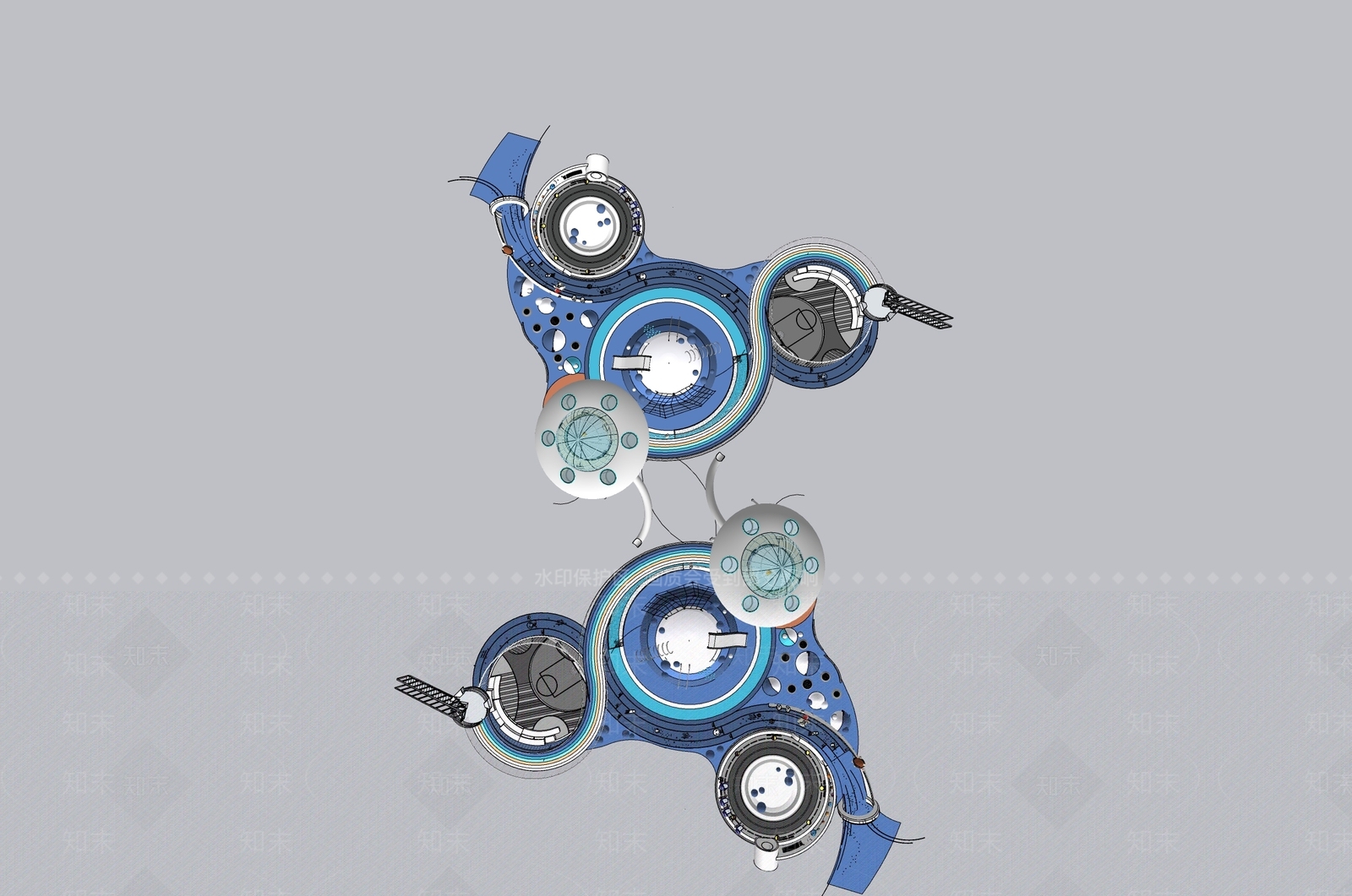 现代景观公园SU模型下载【ID:1191516684】