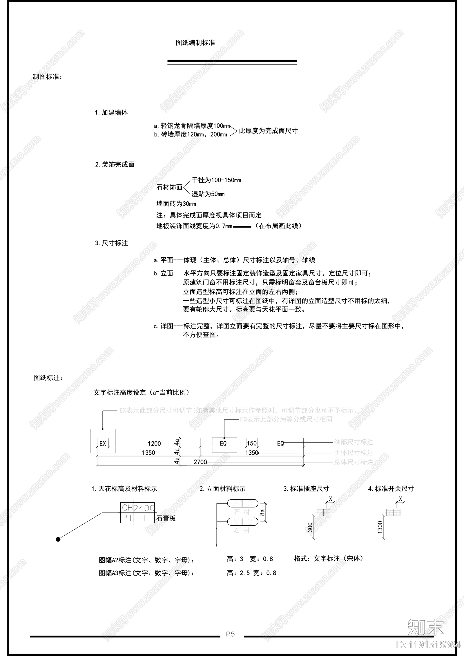 现代中式综合制图规范cad施工图下载【ID:1191518364】