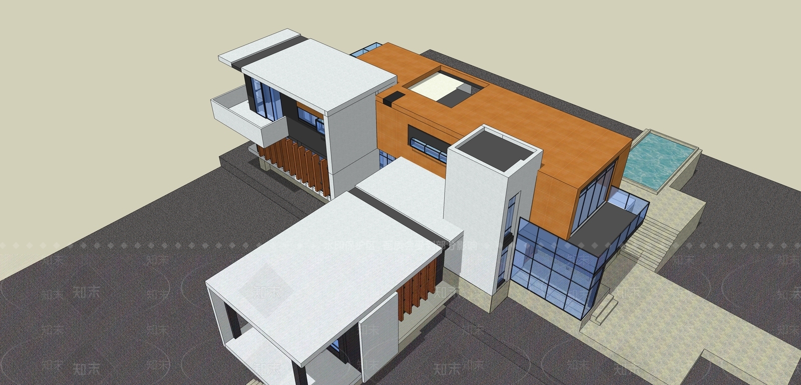 现代展览馆建筑SU模型下载【ID:1191521001】