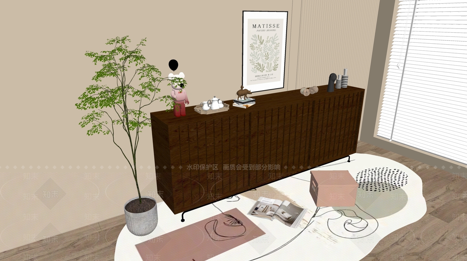 现代斗柜SU模型下载【ID:1191523474】