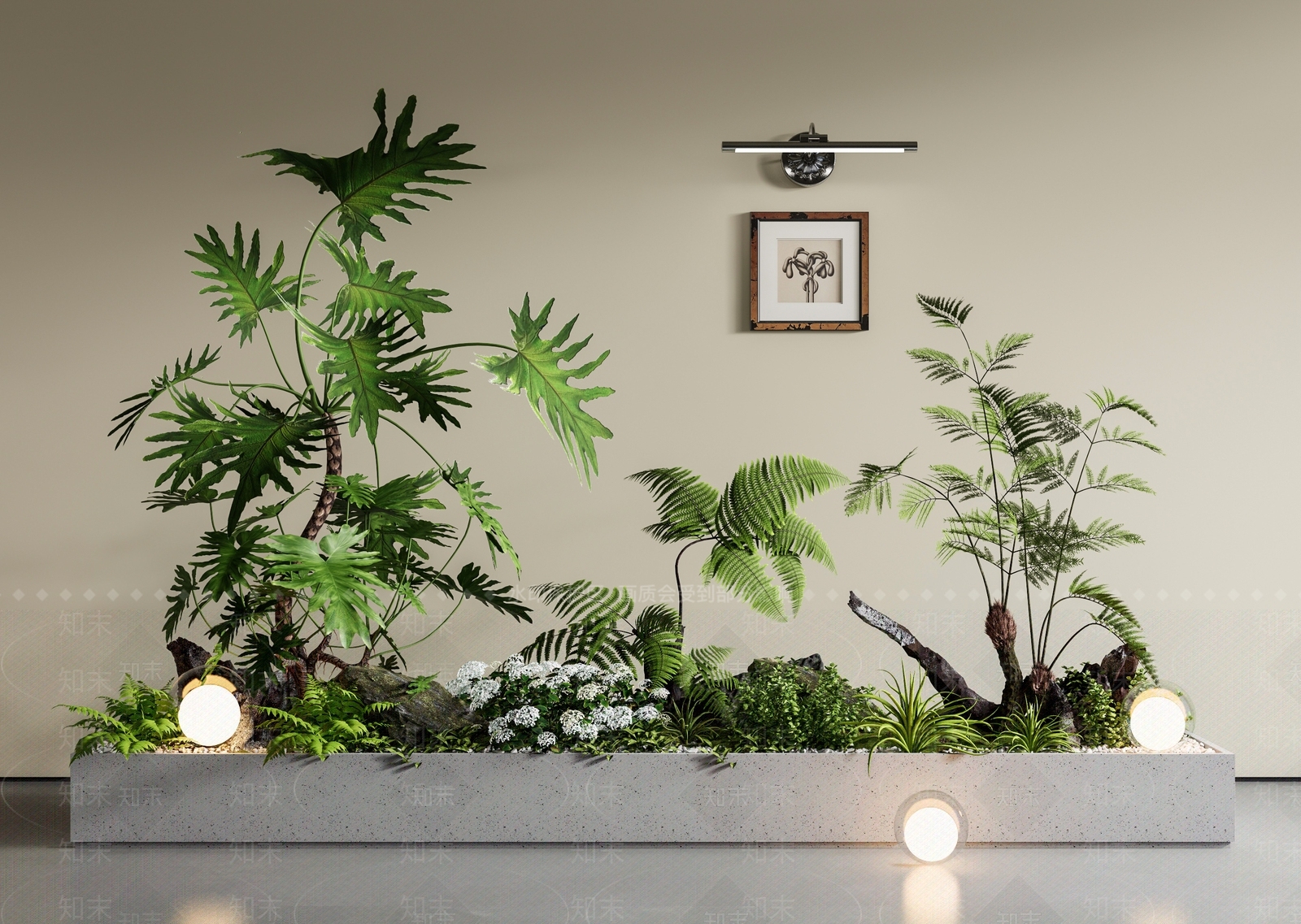 现代室内景观3D模型下载【ID:1191524118】