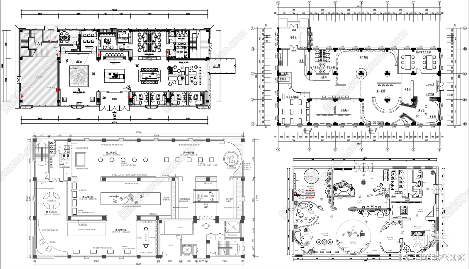 现代新中式其他商业空间cad施工图下载【ID:1191525030】
