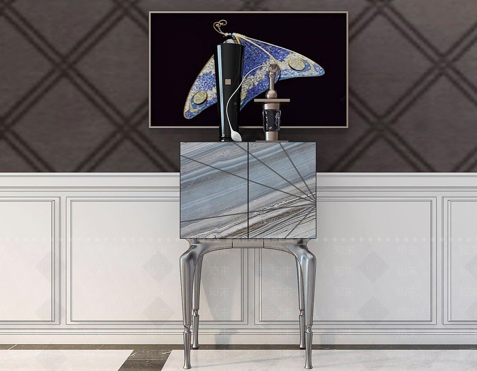 新古典简欧式酒柜3D模型下载【ID:1191524893】