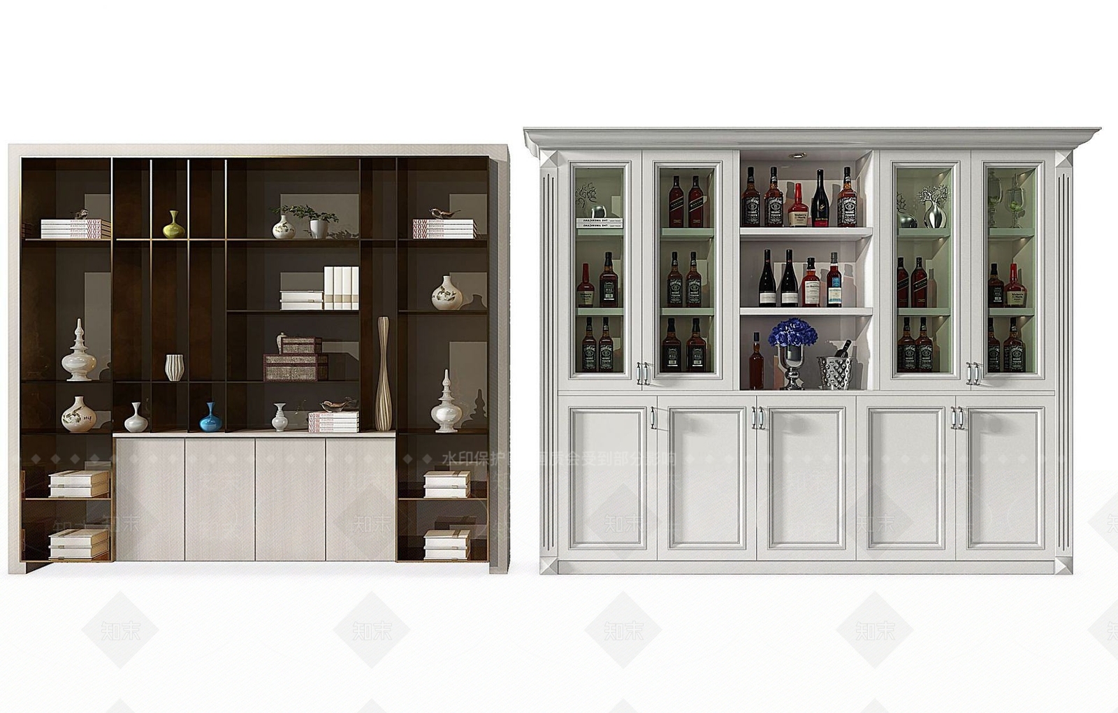 欧式古典欧式现代酒柜3D模型下载【ID:1191525028】