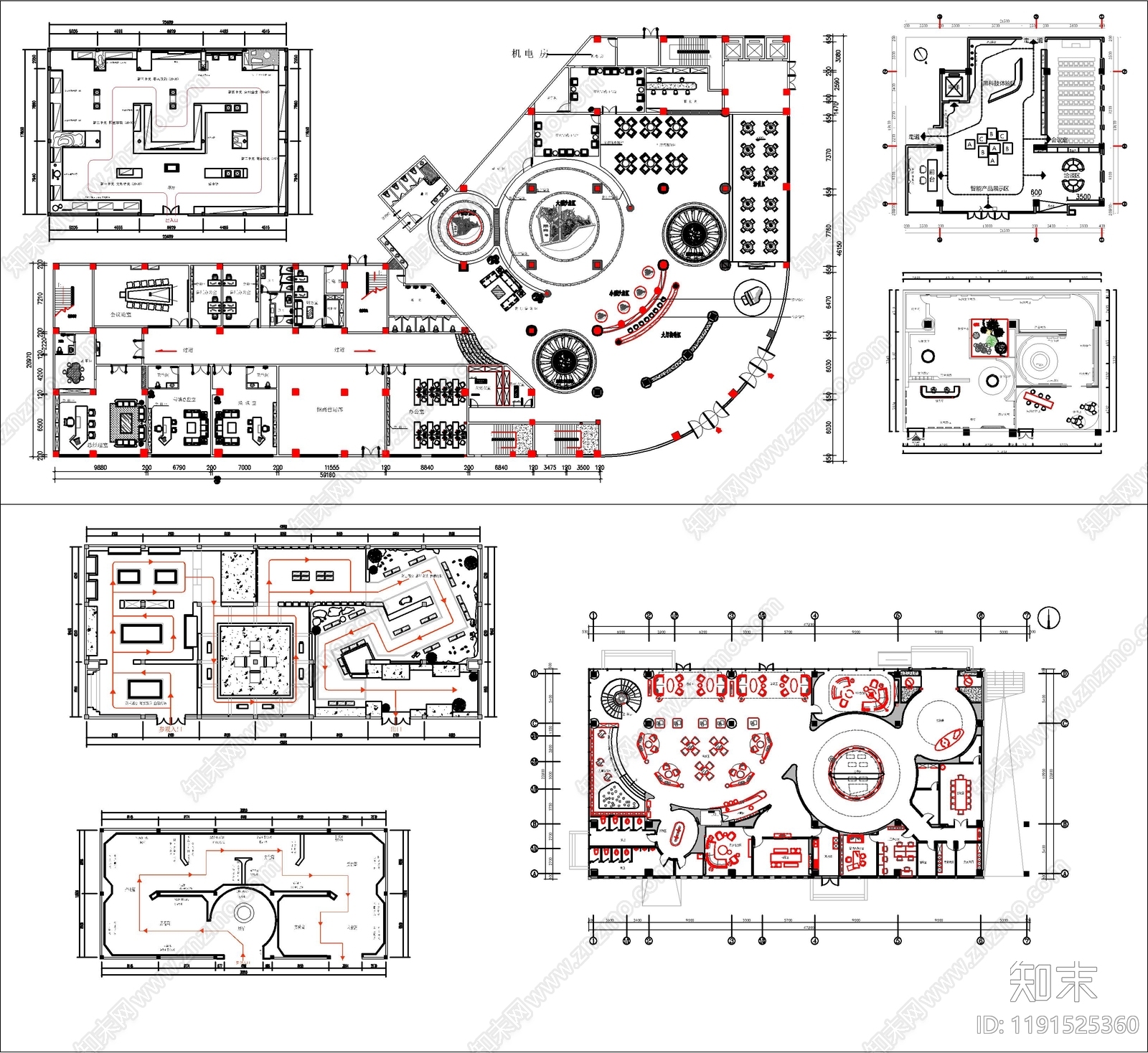 现代新中式其他商业空间cad施工图下载【ID:1191525360】